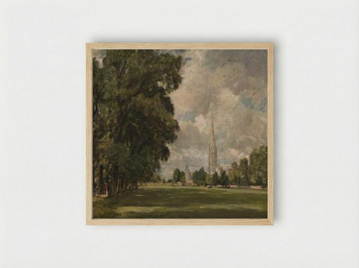 Salisbury Cathedral from Lower Marsh Close - John Constable - Framed Print Wood