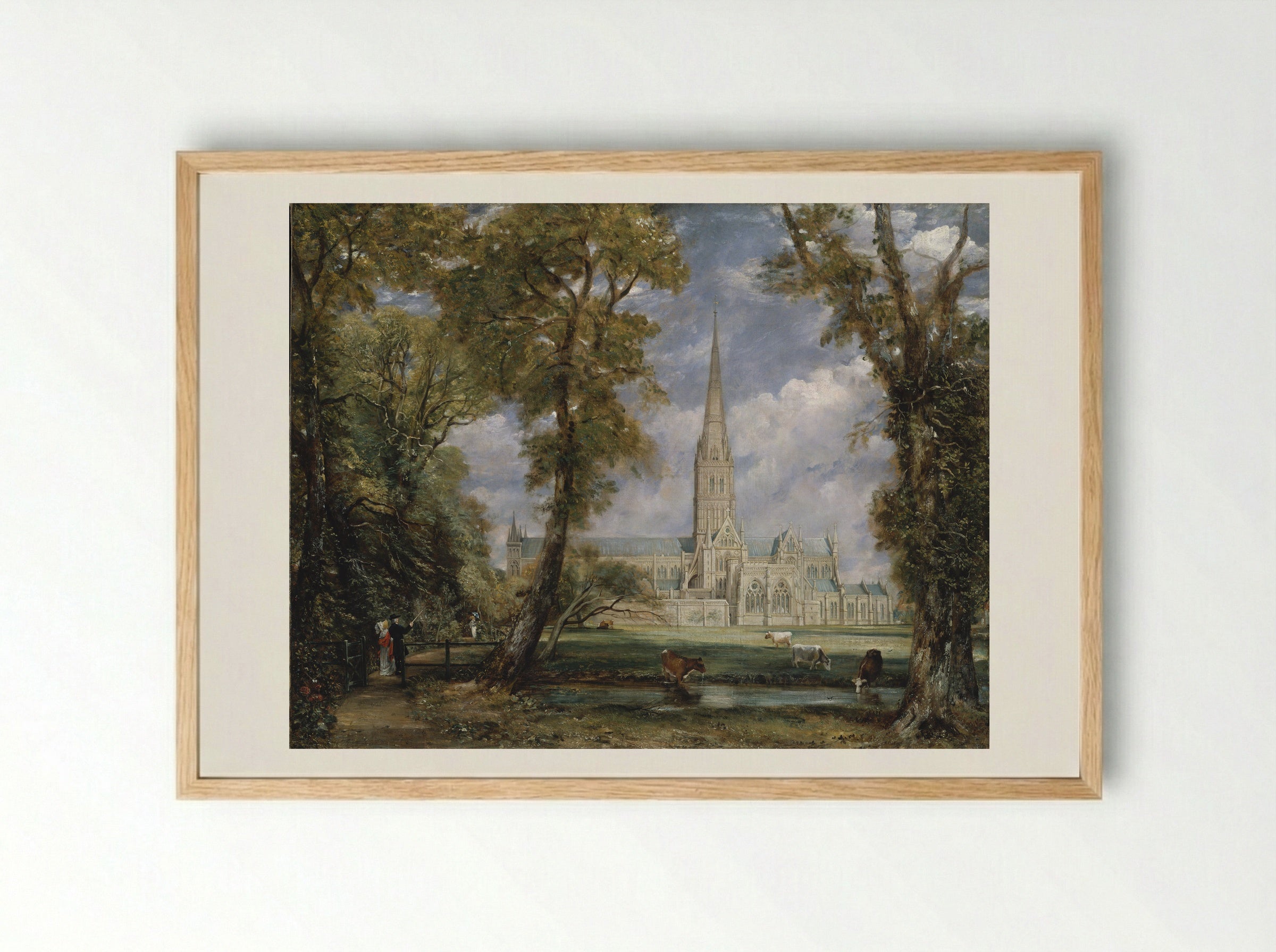 Salisbury Cathedral from the Bishop's Grounds - John Constable - Framed Print Wood