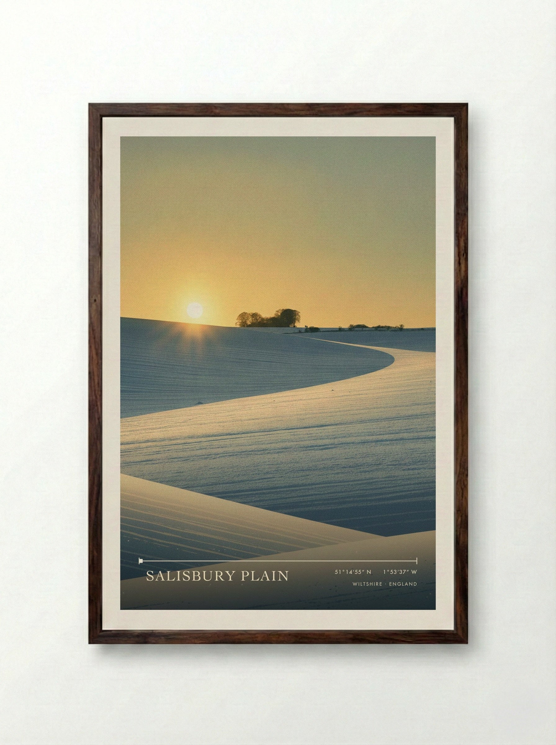 Salisbury Plain Wiltshire England Travel Poster - Framed Print Dark Wood