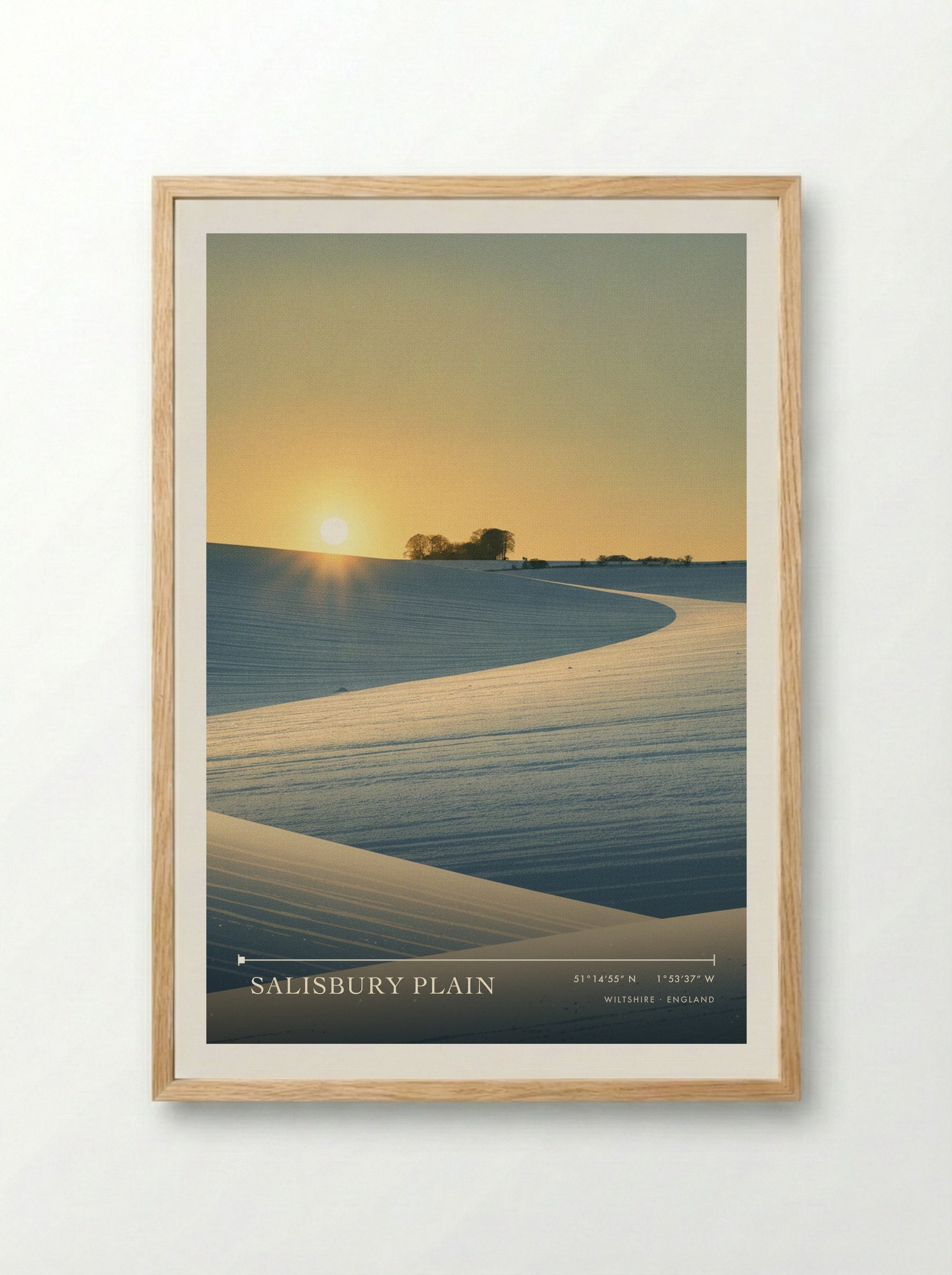 Salisbury Plain Wiltshire England Travel Poster - Framed Print Wood