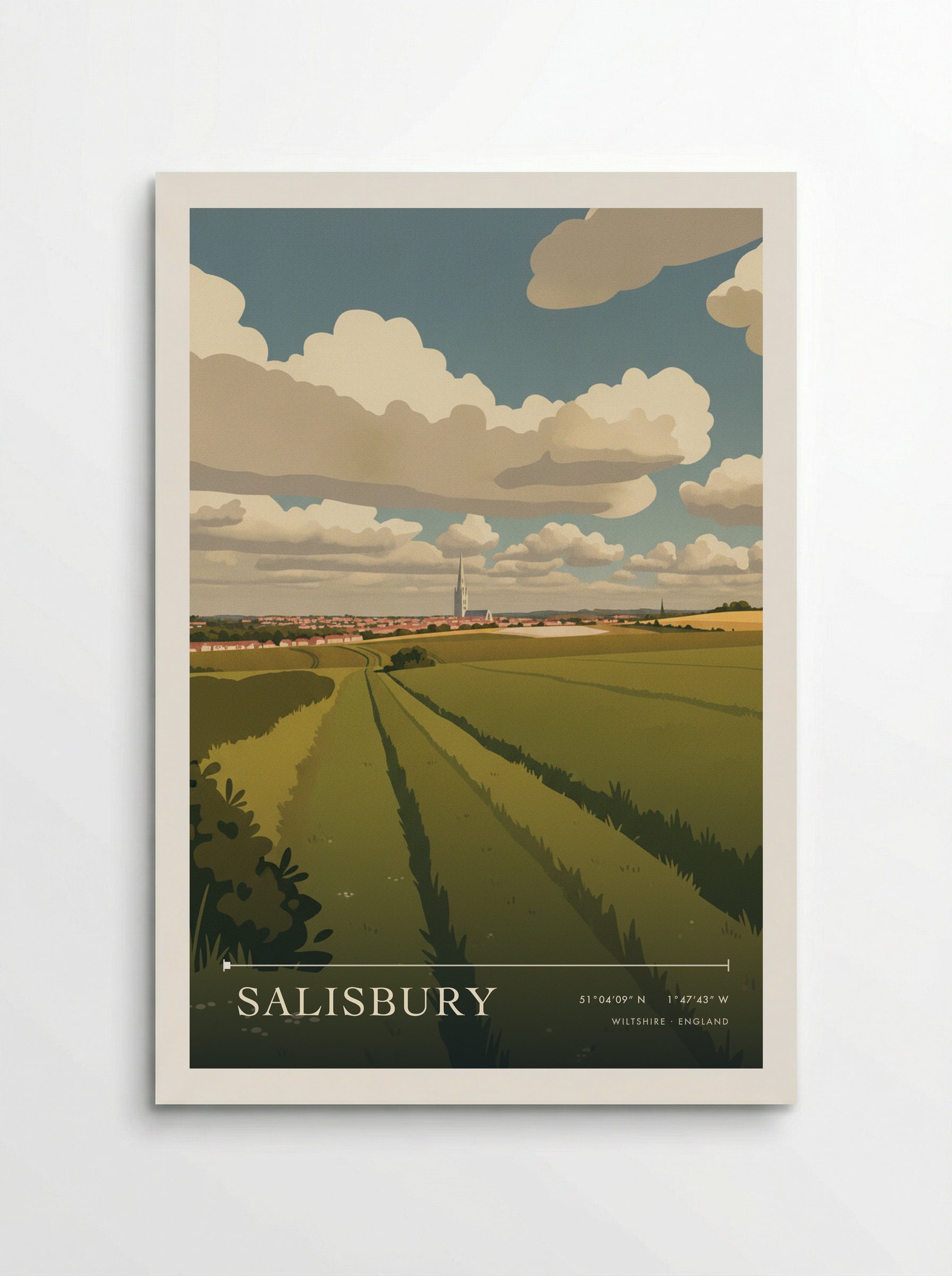 Salisbury Wiltshire England Travel Poster - Poster