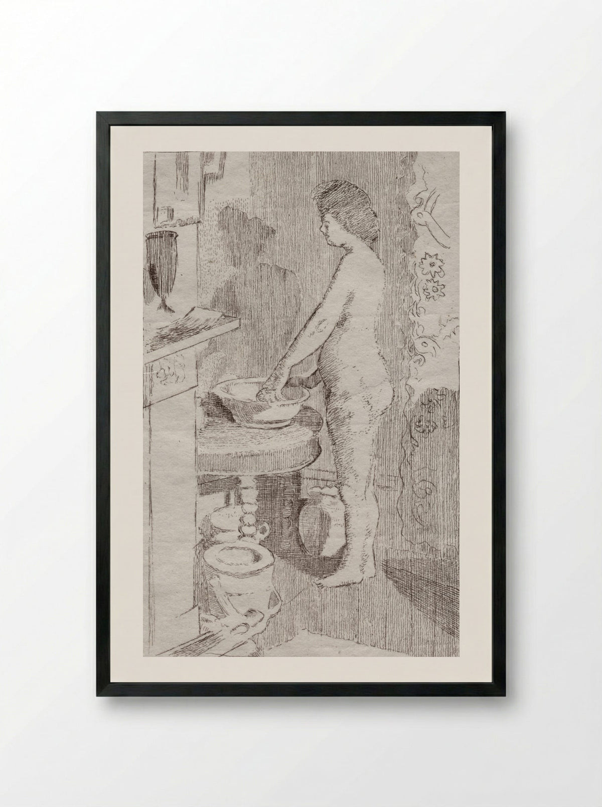 Sally: The Small Plate - Walter Sickert - Framed Print Black