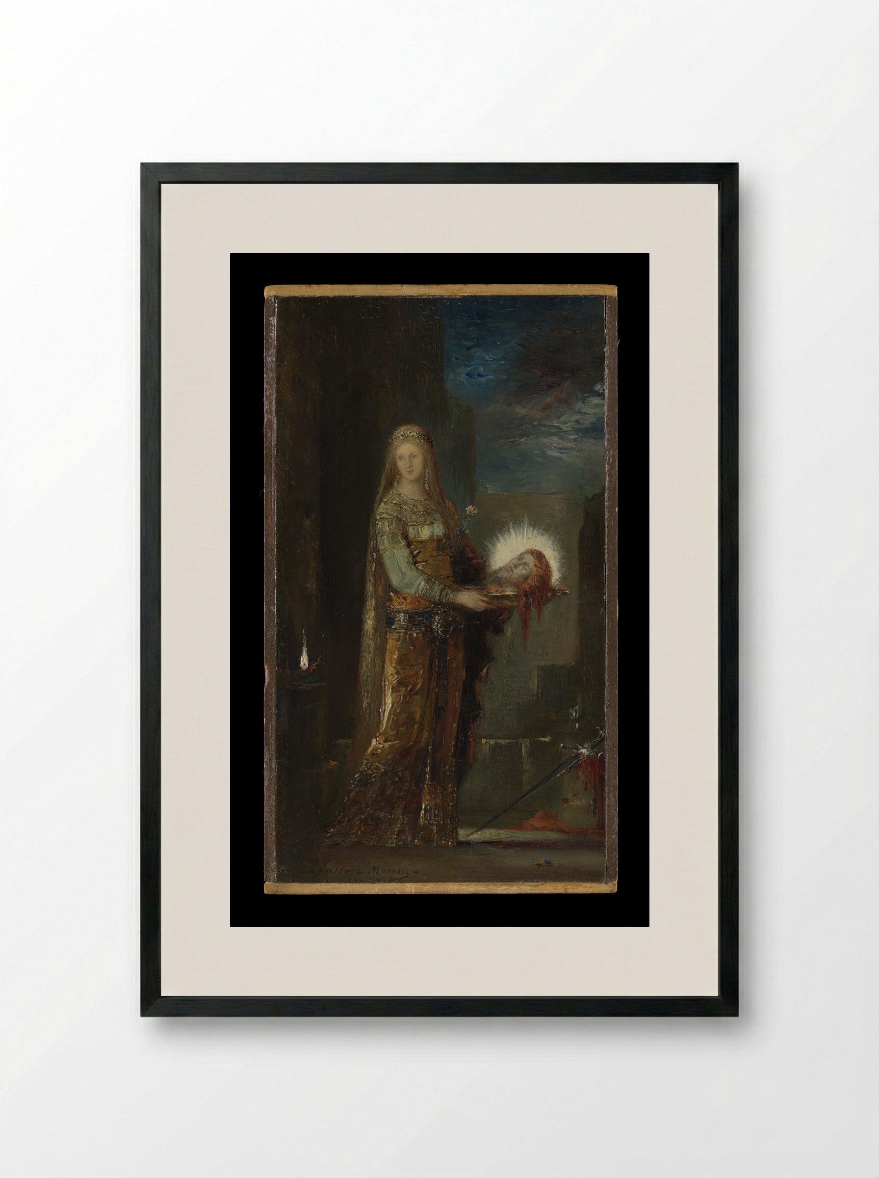 Salome with the Head of John the Baptist - Gustave Moreau - Framed Print Black