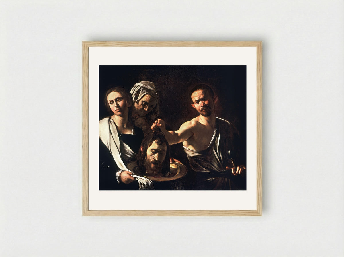 Salome with the Head of John the Baptist - Caravaggio - Framed Print Wood