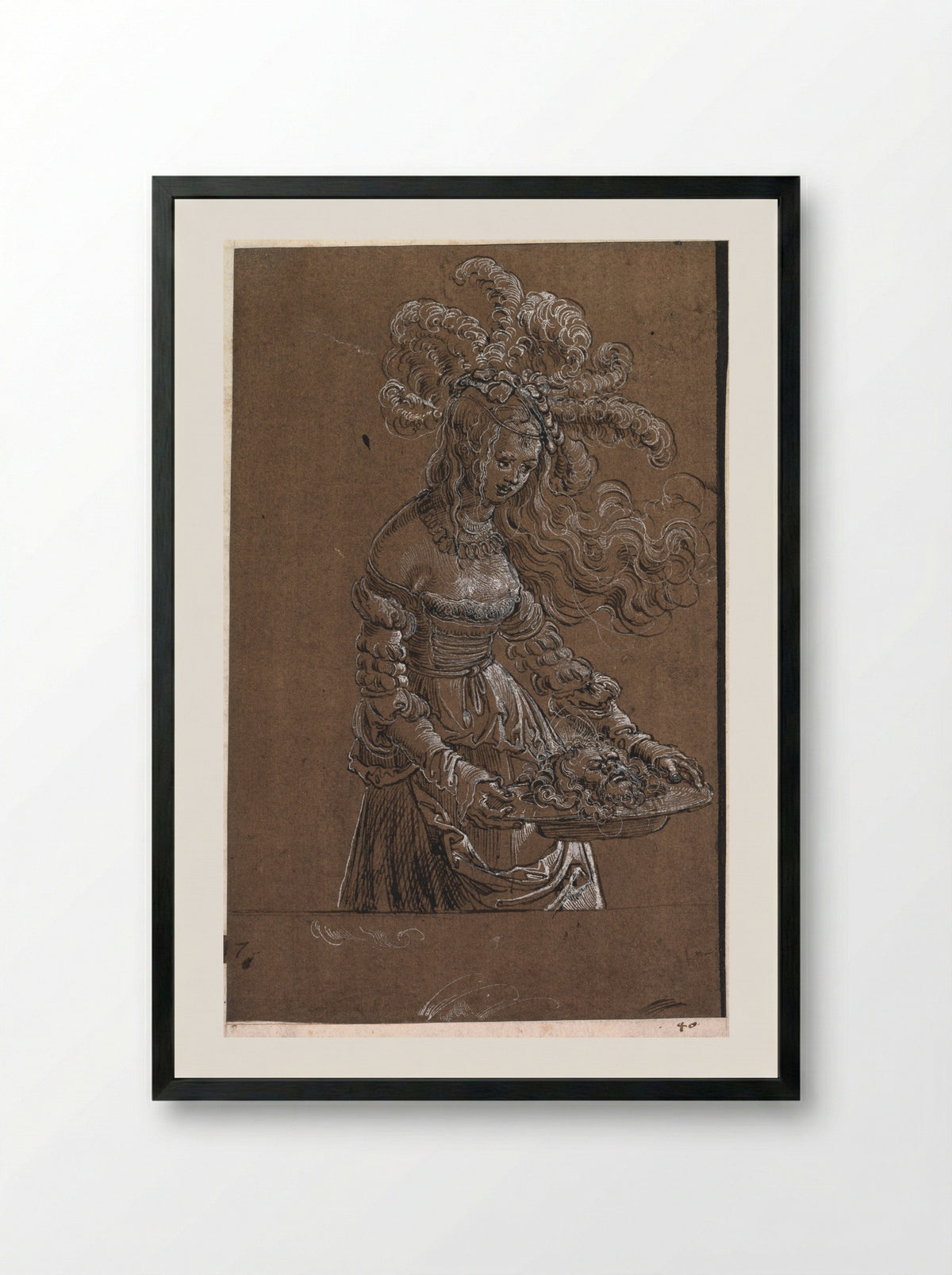 Salome with the Head of St. John the Baptist - Albrecht Altdorfer - Framed Print Black