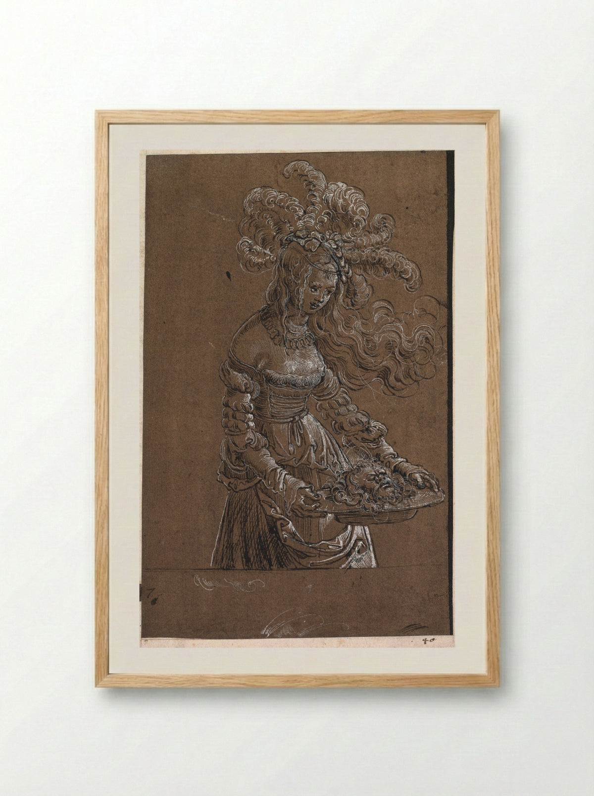 Salome with the Head of St. John the Baptist - Albrecht Altdorfer - Framed Print Wood