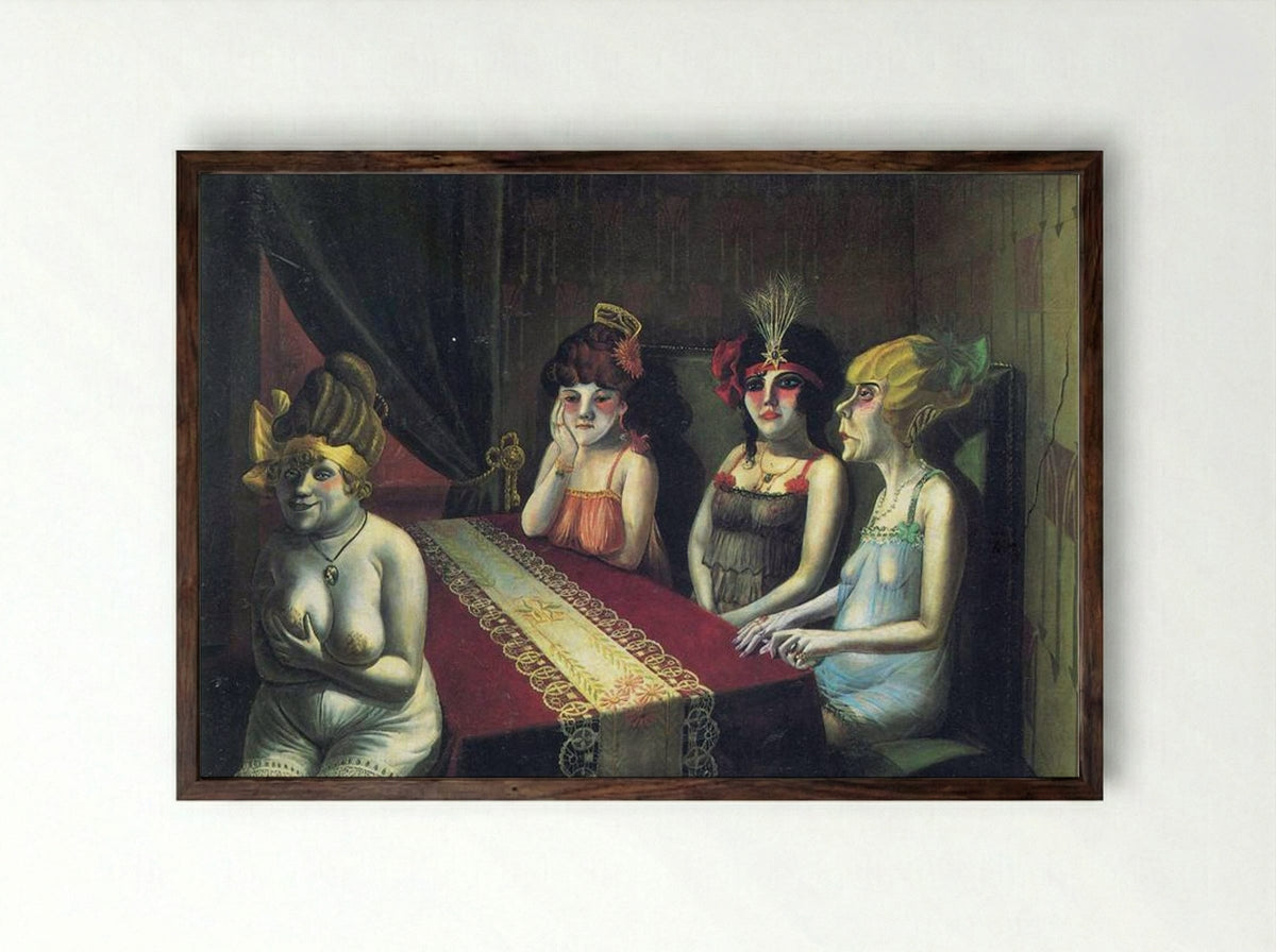 Salon I - Otto Dix - Framed Print Dark Wood