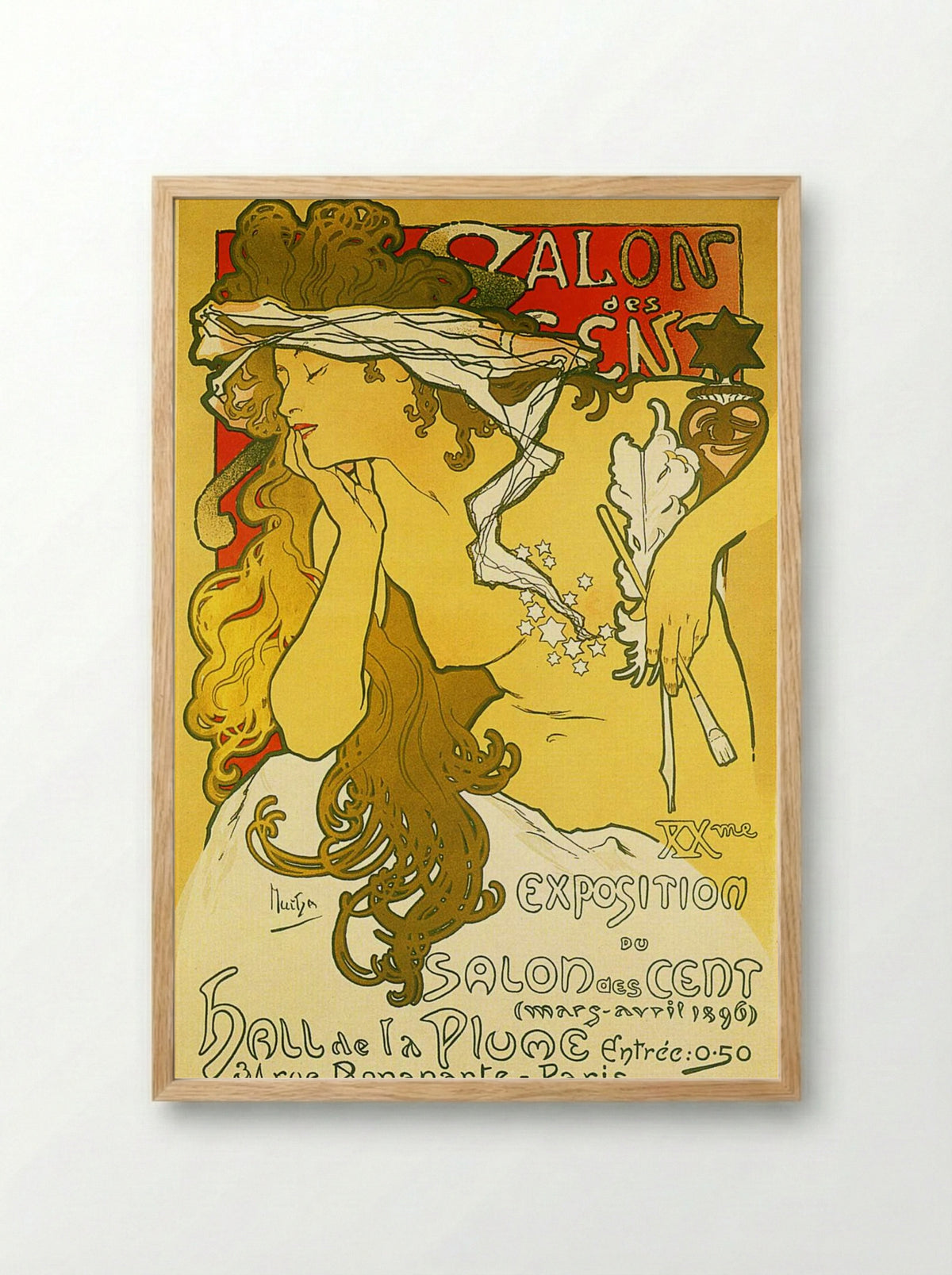 Salon des Cent (XXe Exposition) - Alphonse Mucha - Framed Print Wood