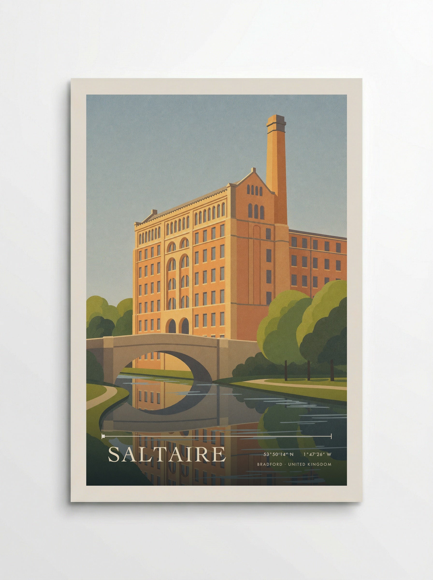 Saltaire Bradford United Kingdom Travel Poster - Poster