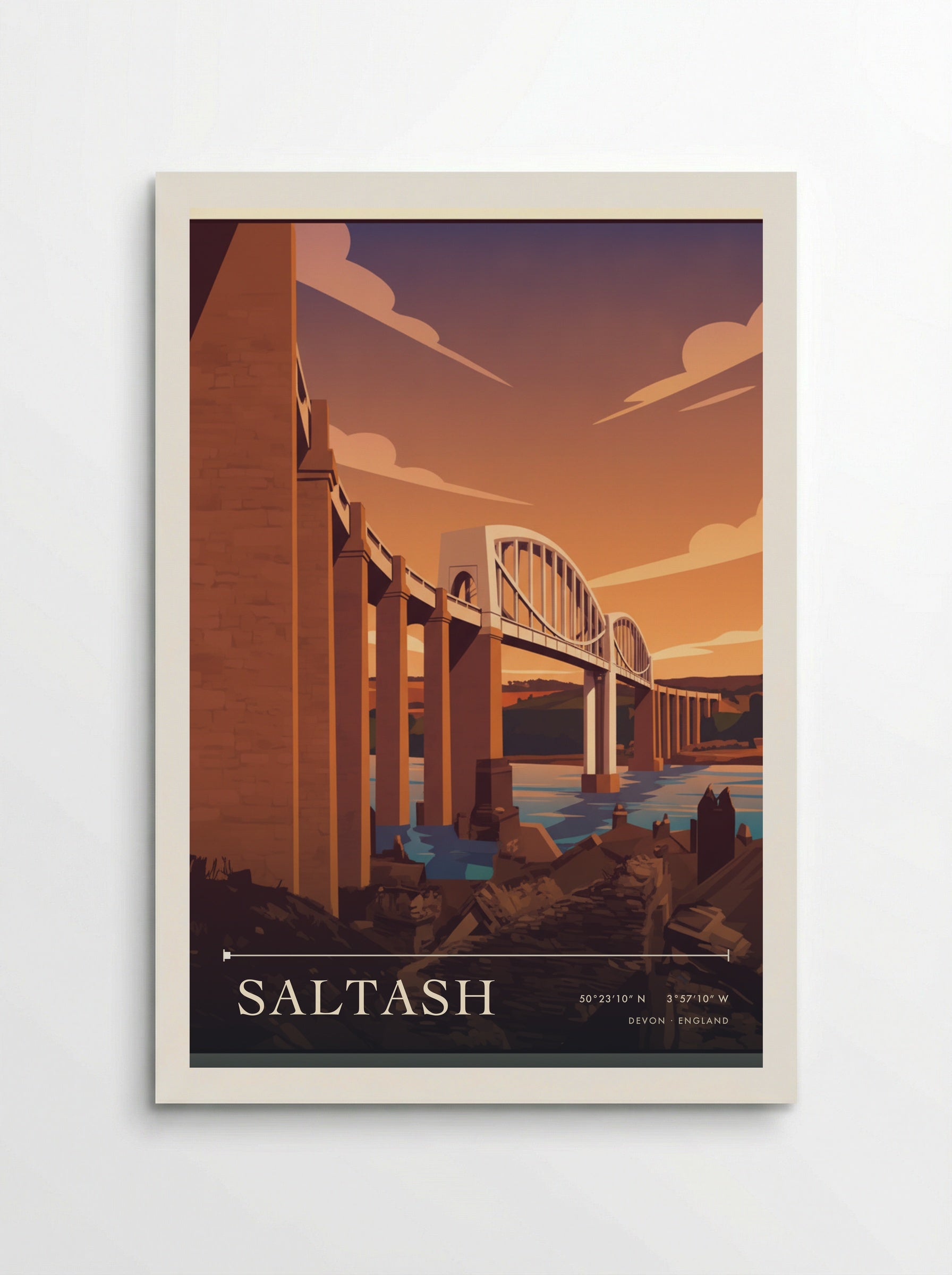 Saltash Devon England Travel Poster - Poster