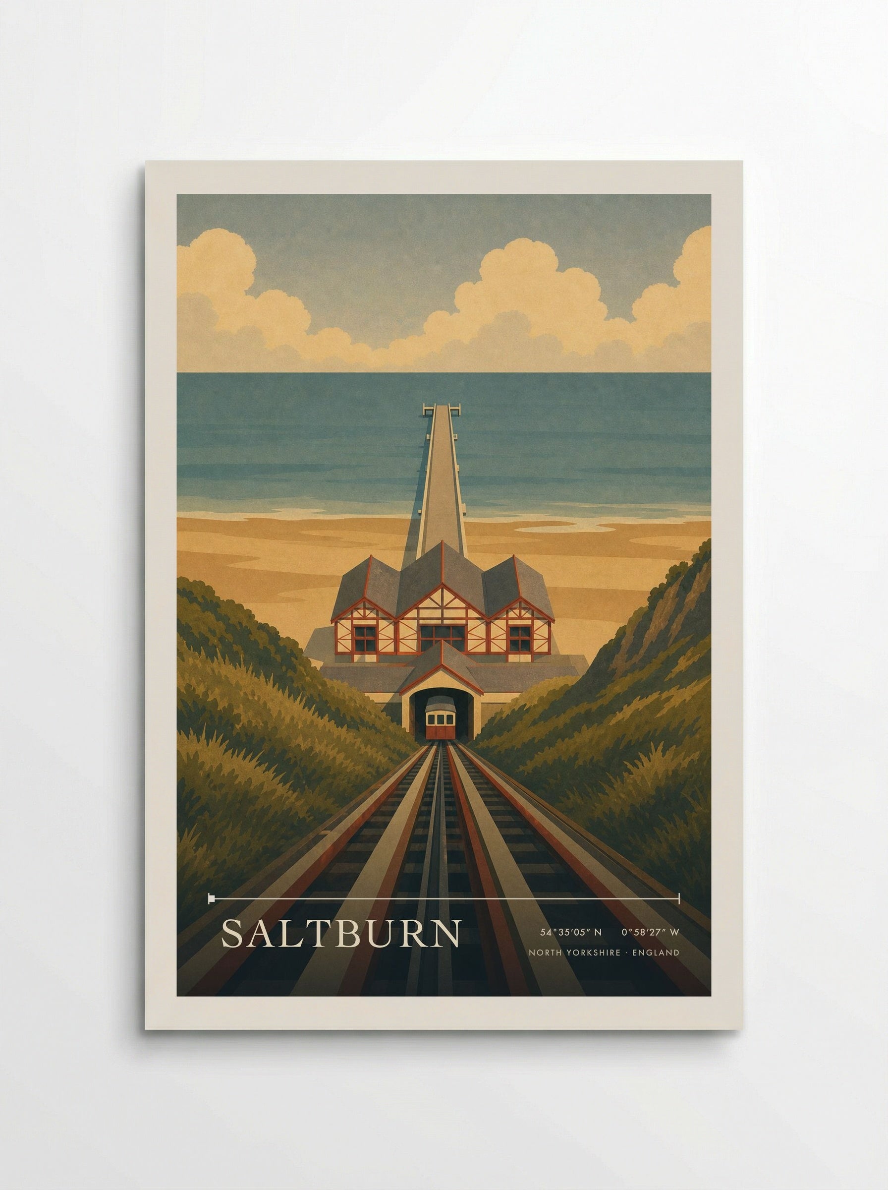 Saltburn Yorkshire Travel Poster - Poster