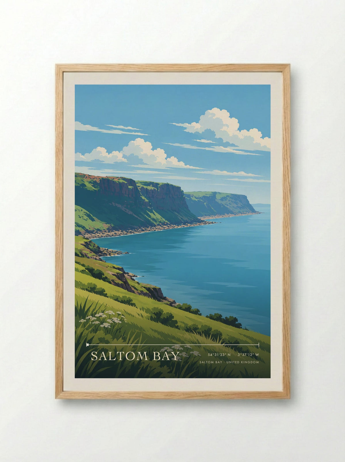 Saltom Bay | Travel Poster - Framed Print Wood