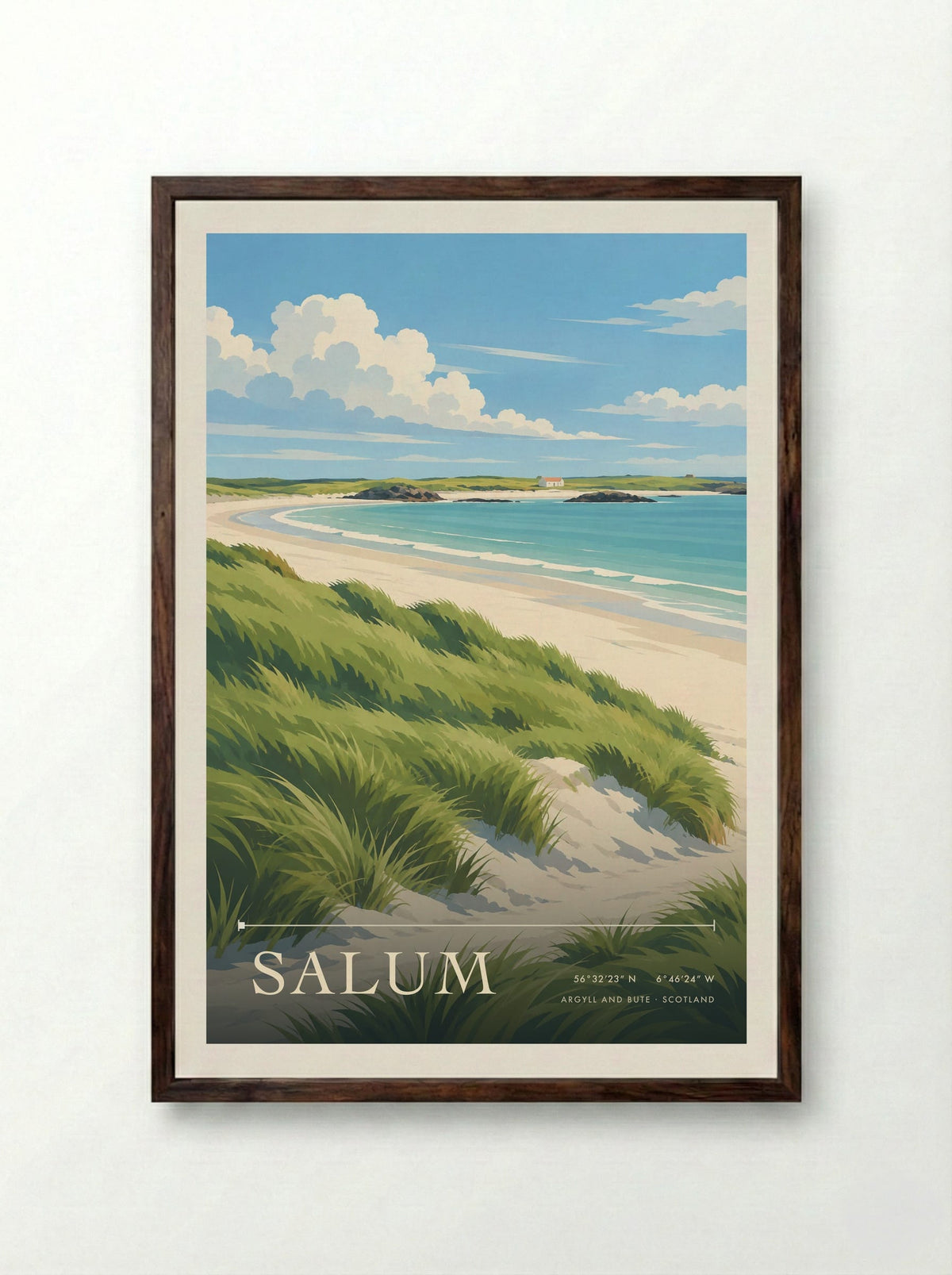 Salum, Argyll and Bute | Travel Poster - Framed Print Dark Wood