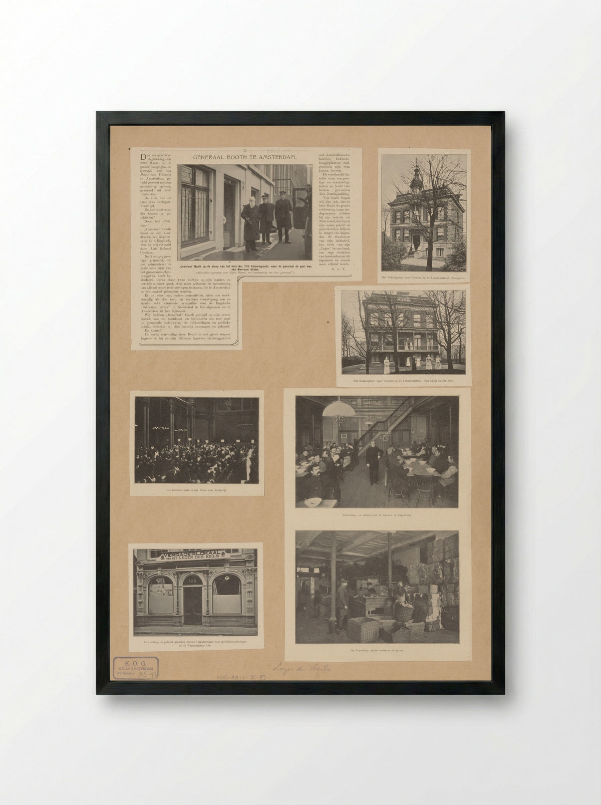 Salvation Army Facilities in Amsterdam - Fine Art Print - Framed Print Black