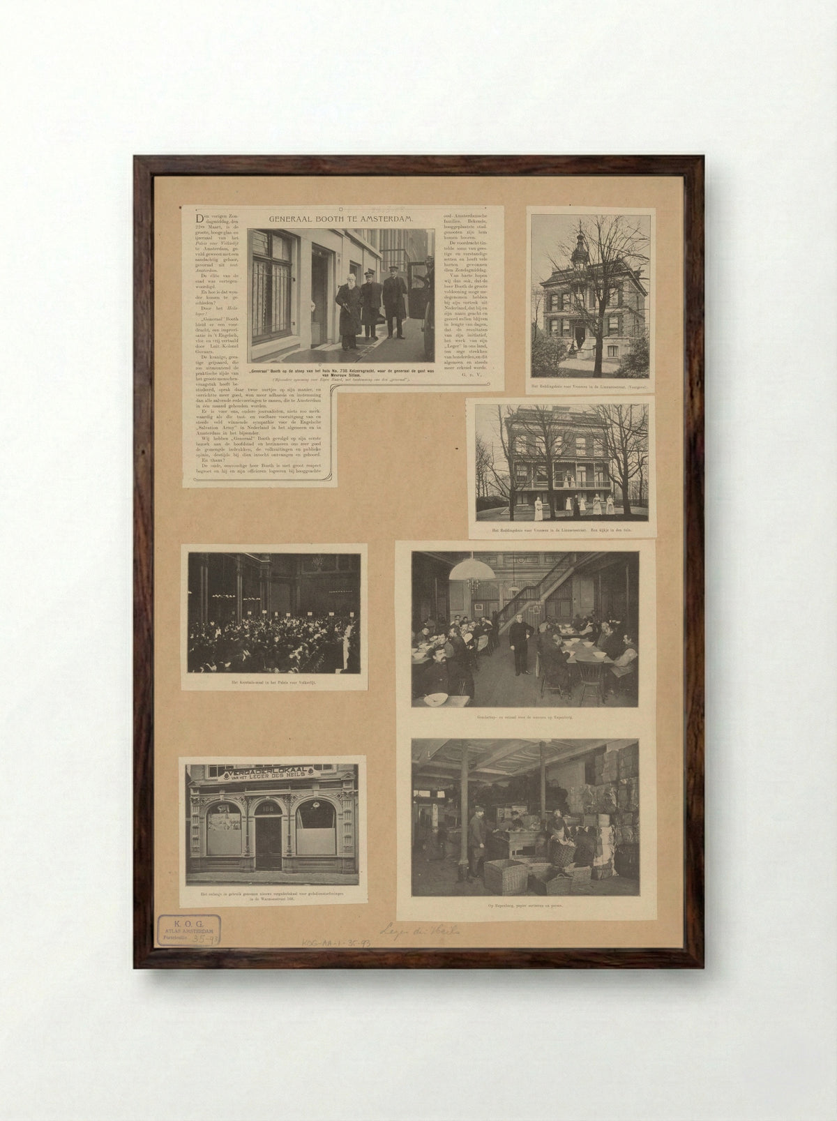 Salvation Army Facilities in Amsterdam - Fine Art Print - Framed Print Dark Wood