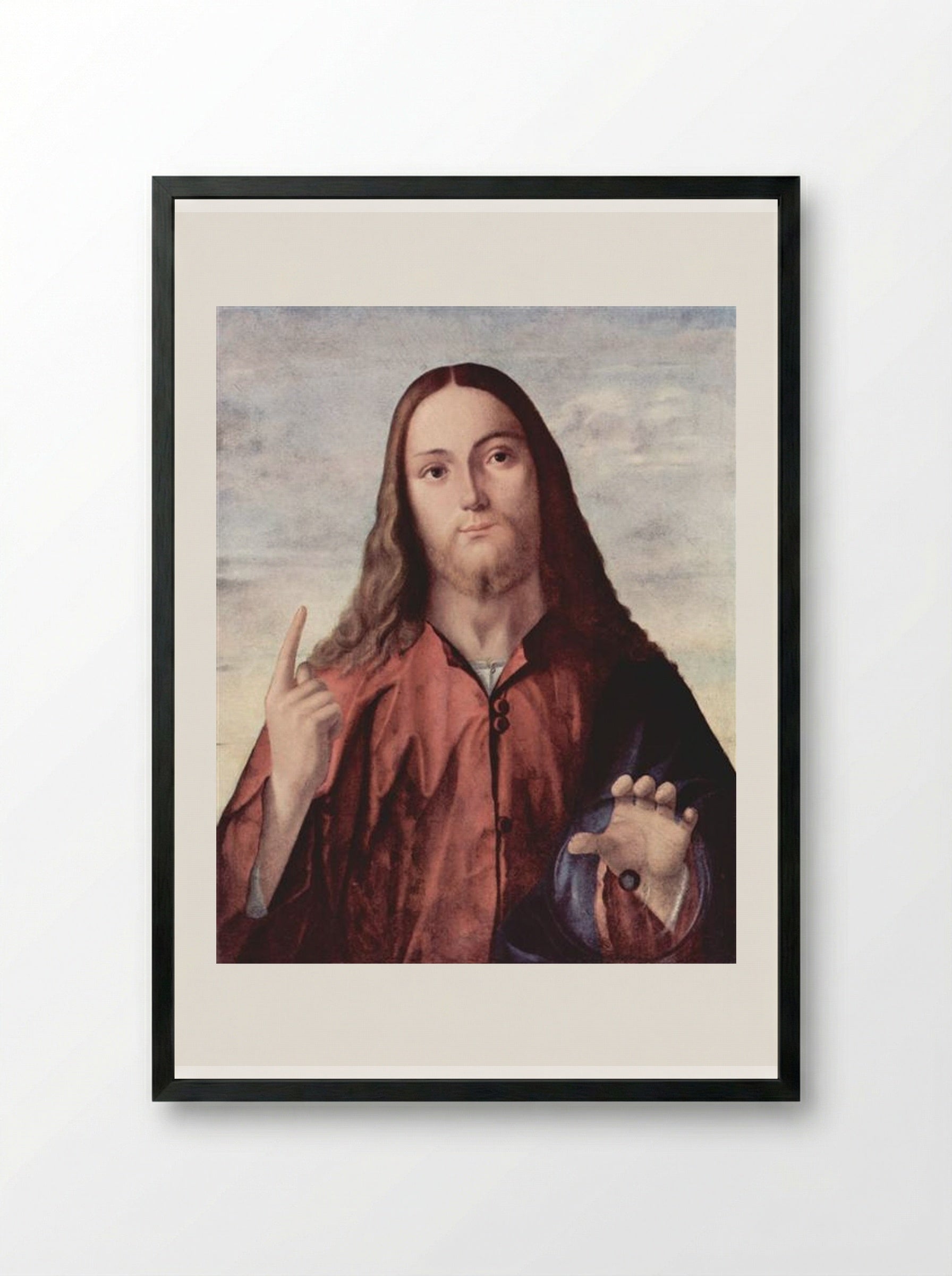 Salvator Mundi - Vittore Carpaccio - Framed Print Black