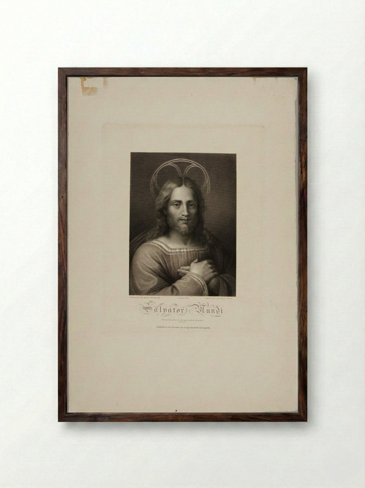 Salvator Mundi - Antonio Dalcò - Framed Print Dark Wood