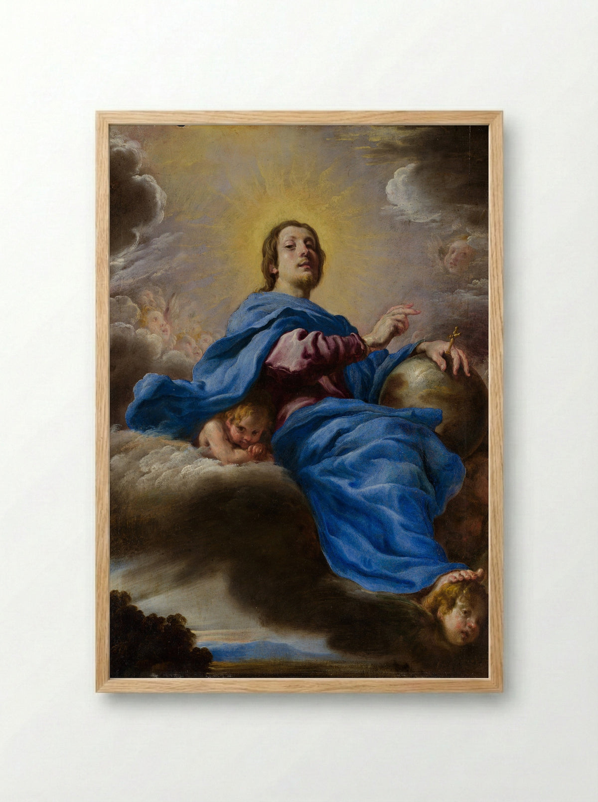 Salvator Mundi - Domenico Fetti - Framed Print Wood