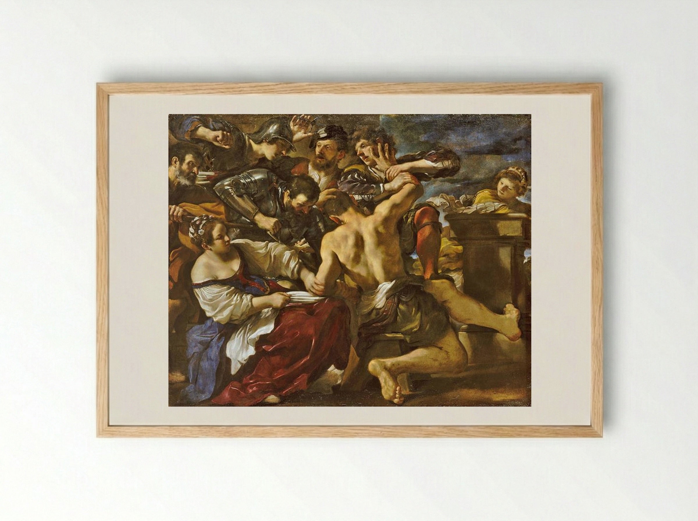 Samson Captured by the Philistines - Guercino - Framed Print Wood