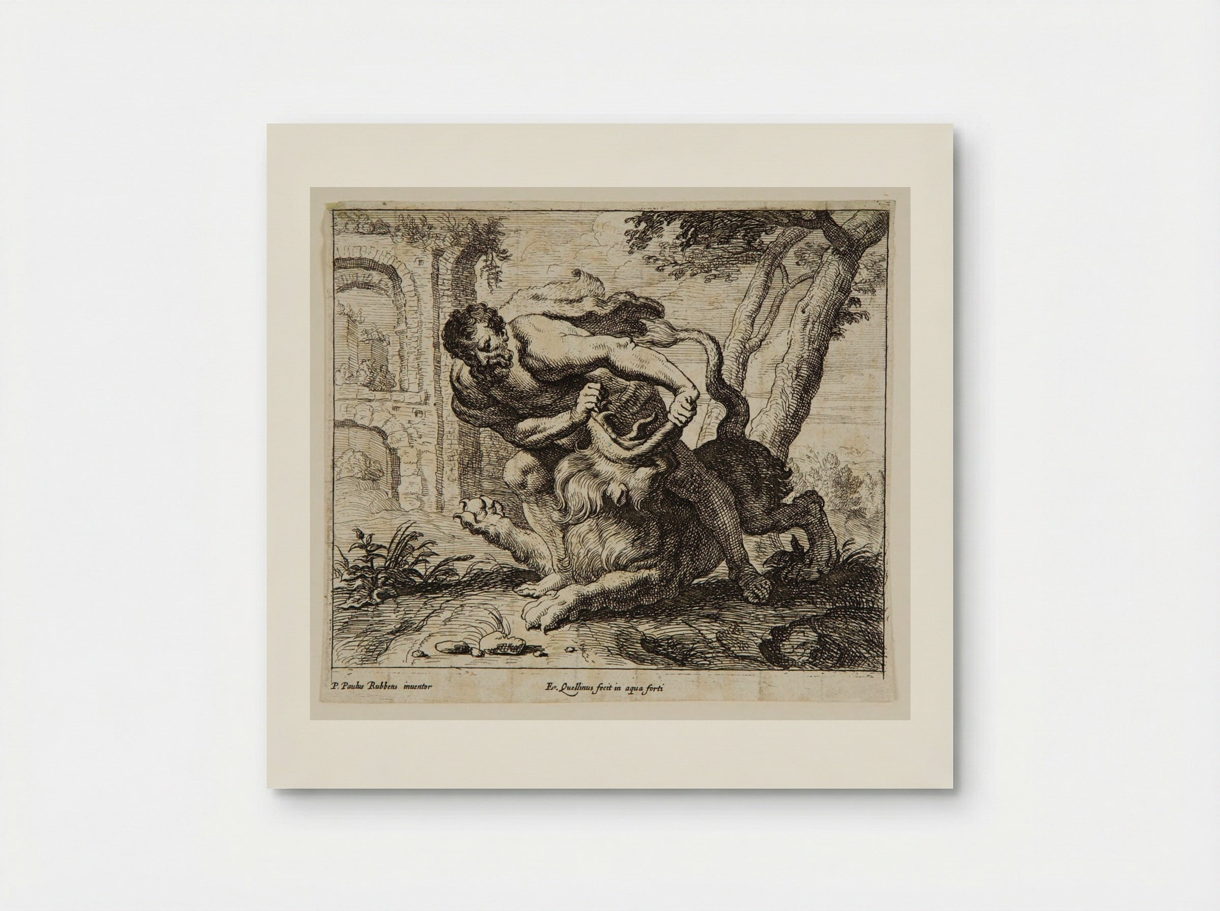 Samson Killing the Lion - Erasmus Quellinus II - Poster