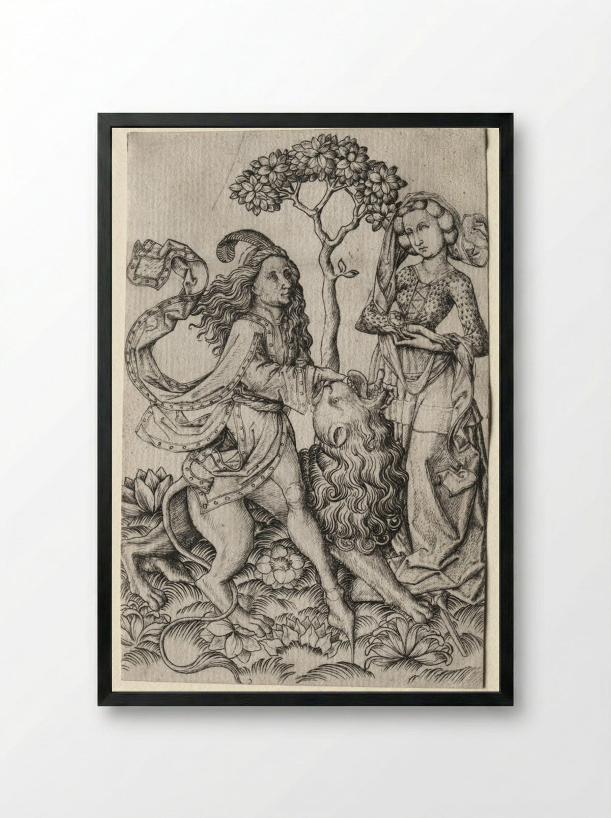 Samson Rending the Lion - Master ES - Framed Print Black
