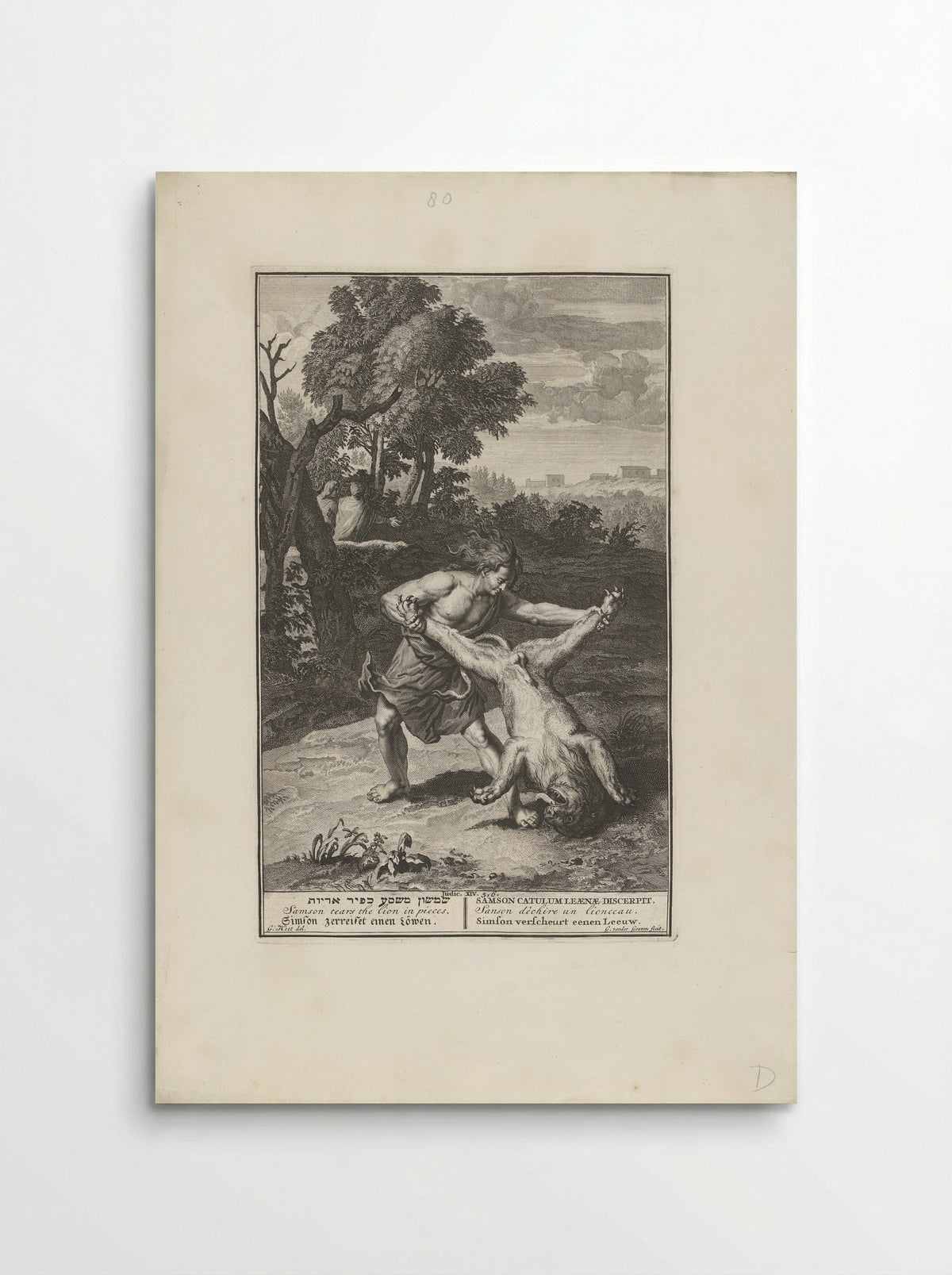 Samson Rending the Lion - Pieter de Hondt - Poster