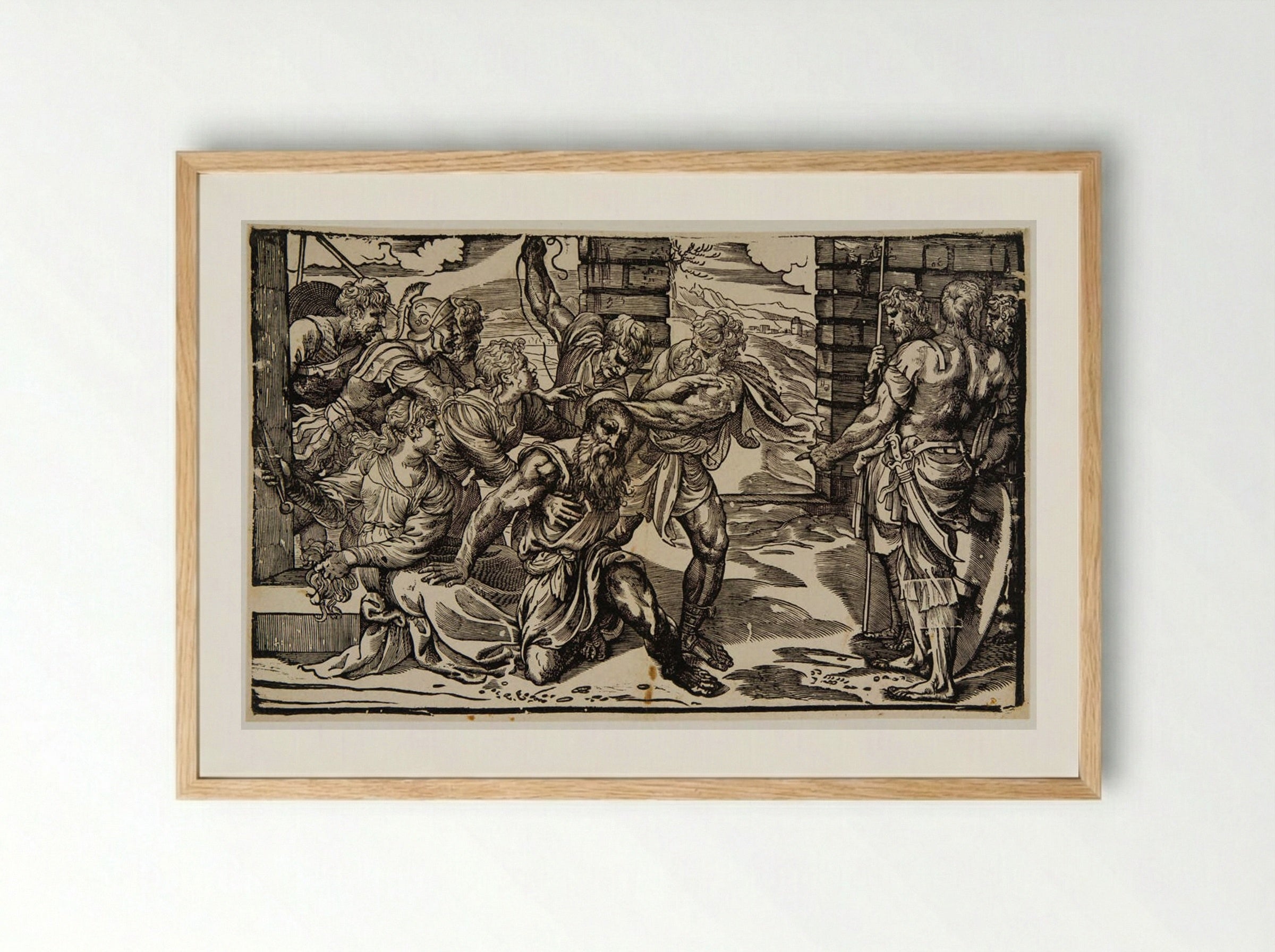 Samson Taken By the Philistines - Nicolò Boldrini - Framed Print Wood