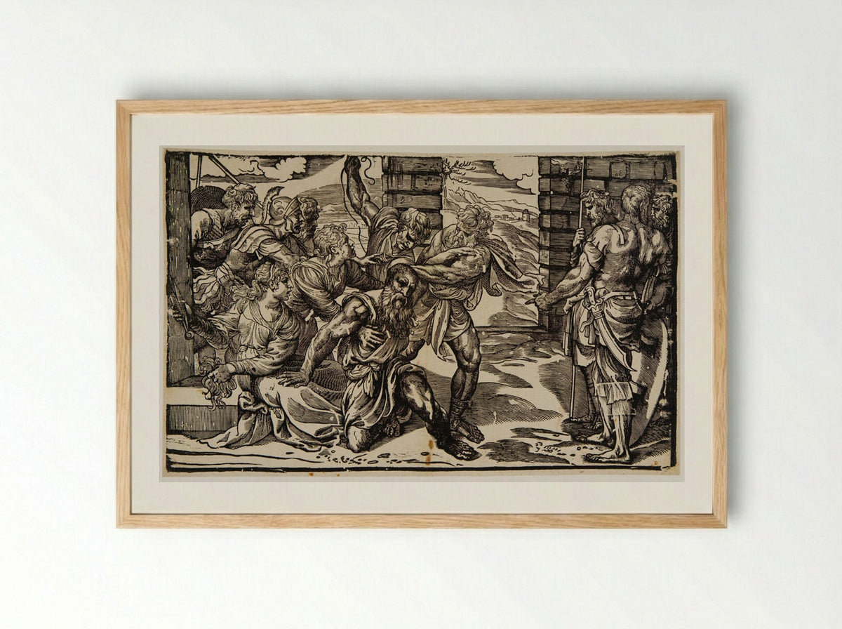 Samson Taken by the Philistines - Nicolò Boldrini - Framed Print Wood