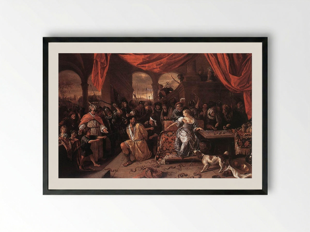 Samson and Delilah - Jan Steen - Framed Print Black