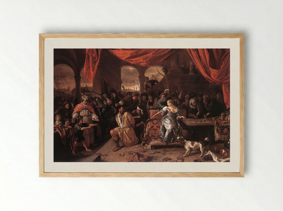 Samson and Delilah - Jan Steen - Framed Print Wood