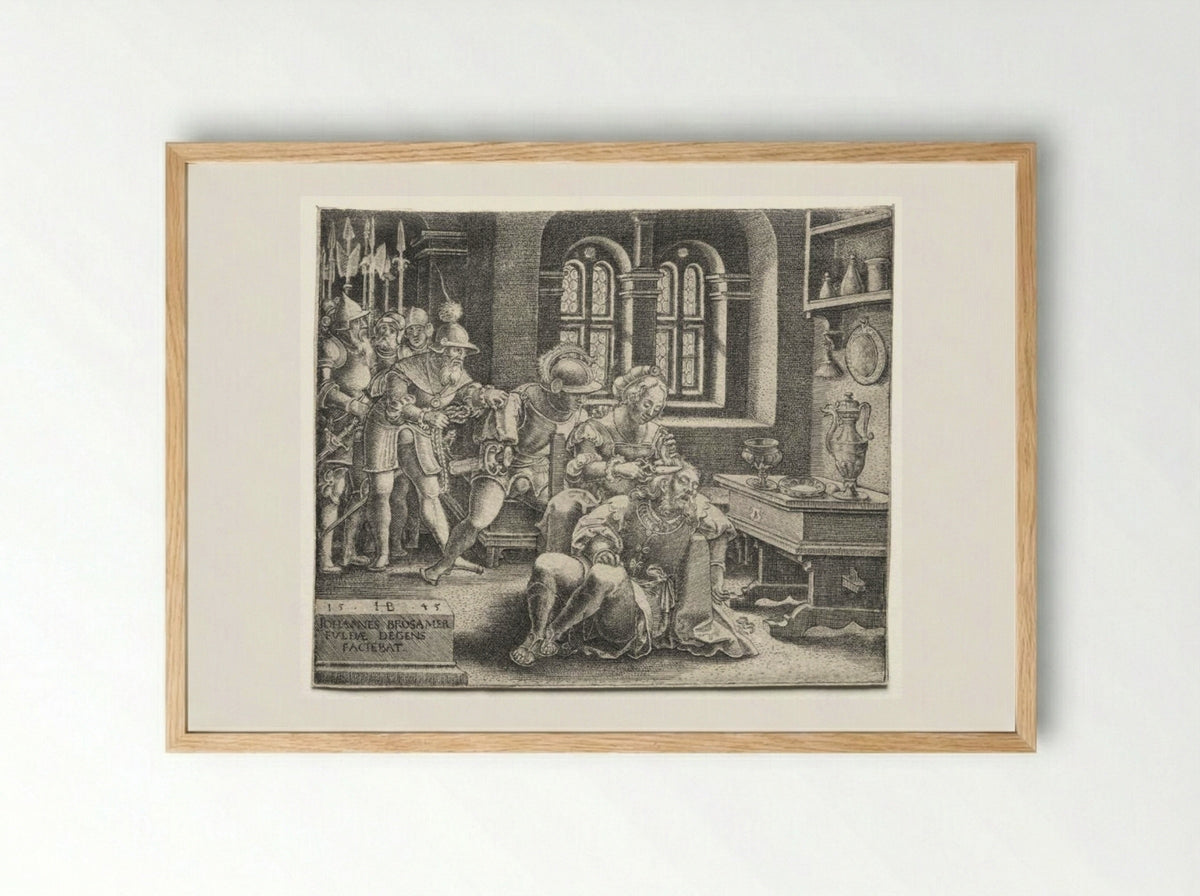 Samson and Delilah - Hans Brosamer - Framed Print Wood