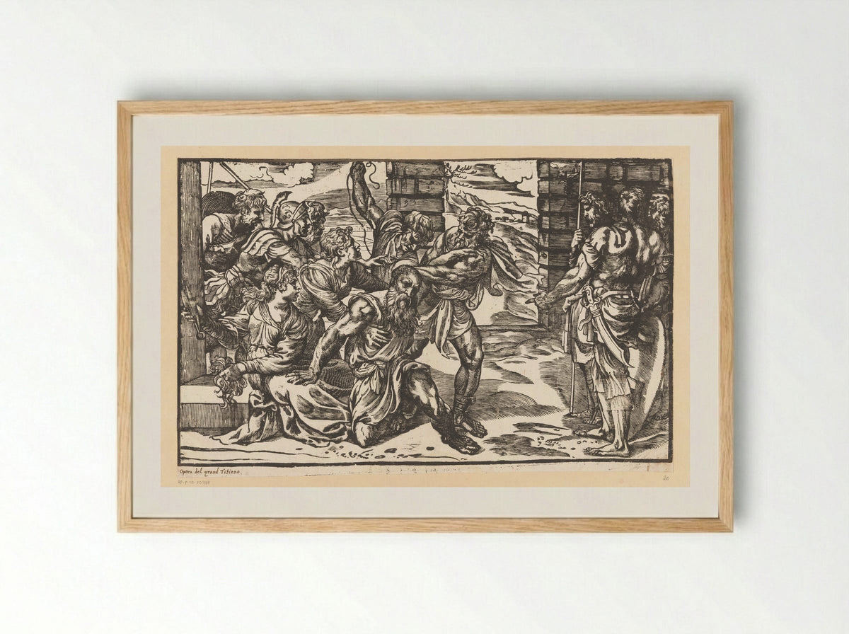 Samson and Delilah - Titian - Framed Print Wood