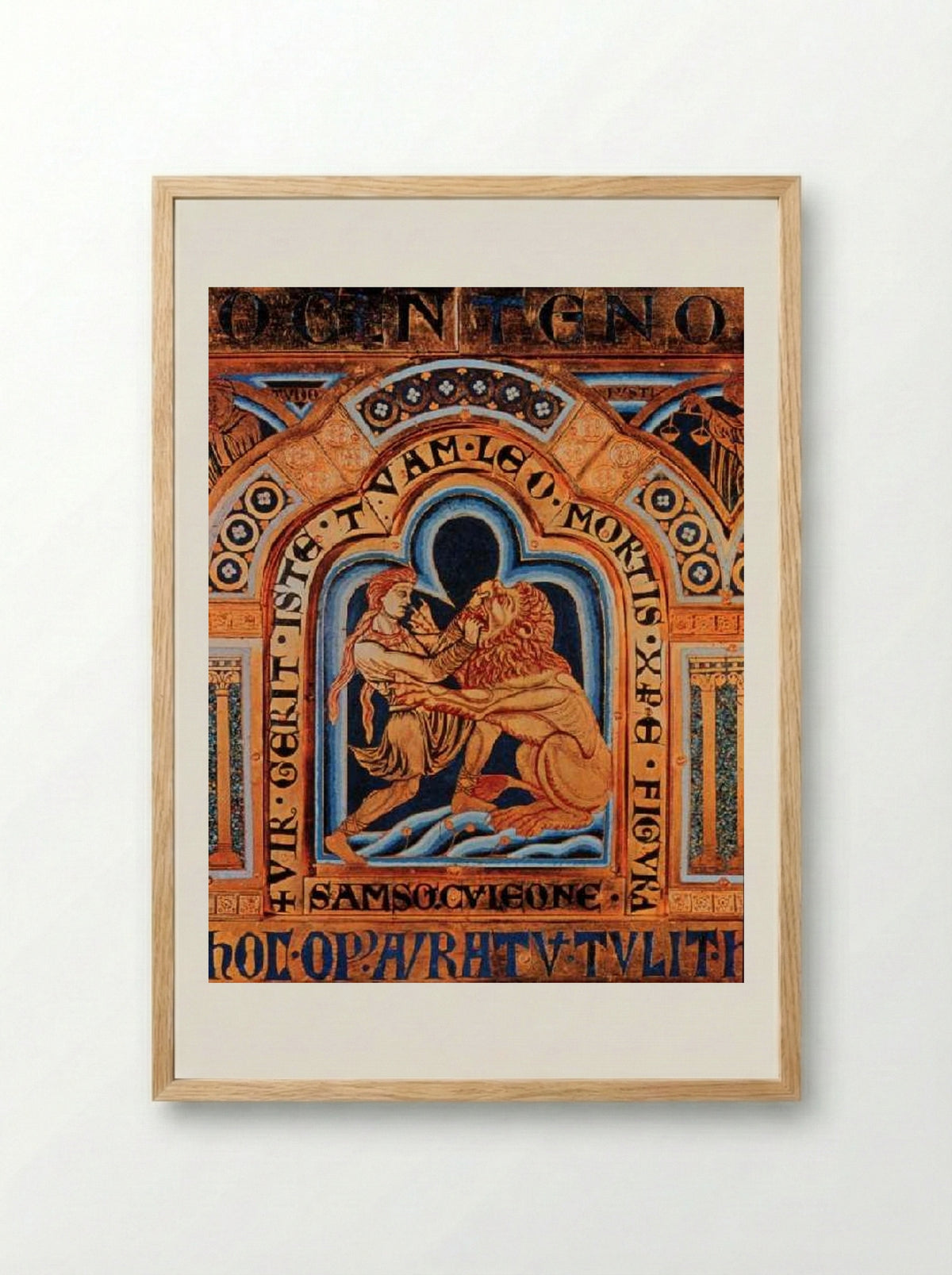Samson and the Lion - Nicholas of Verdun - Framed Print Wood