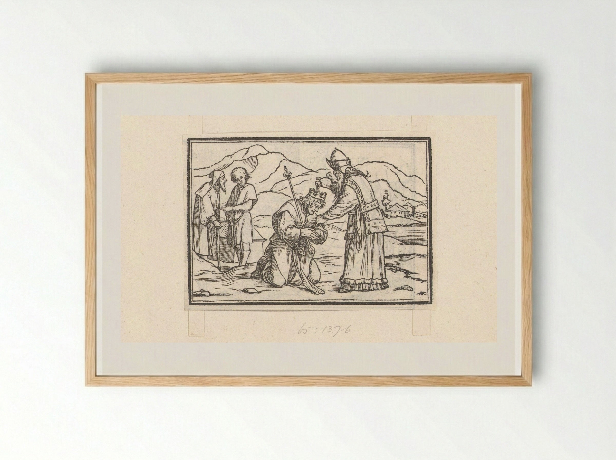 Samuel Anointing Saul as King - Veit Rudolf Specklin - Framed Print Wood