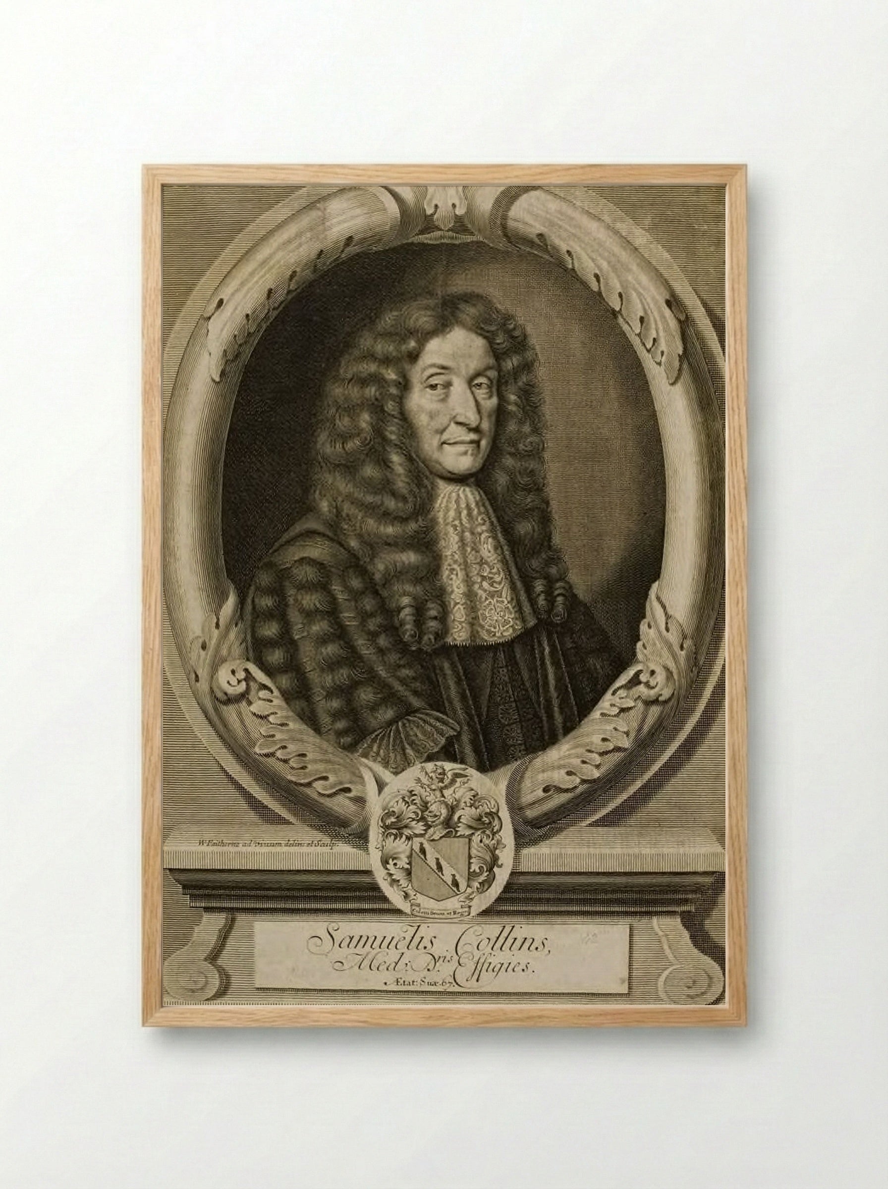 Samuel Collins - William Faithorne the Elder - Framed Print Wood