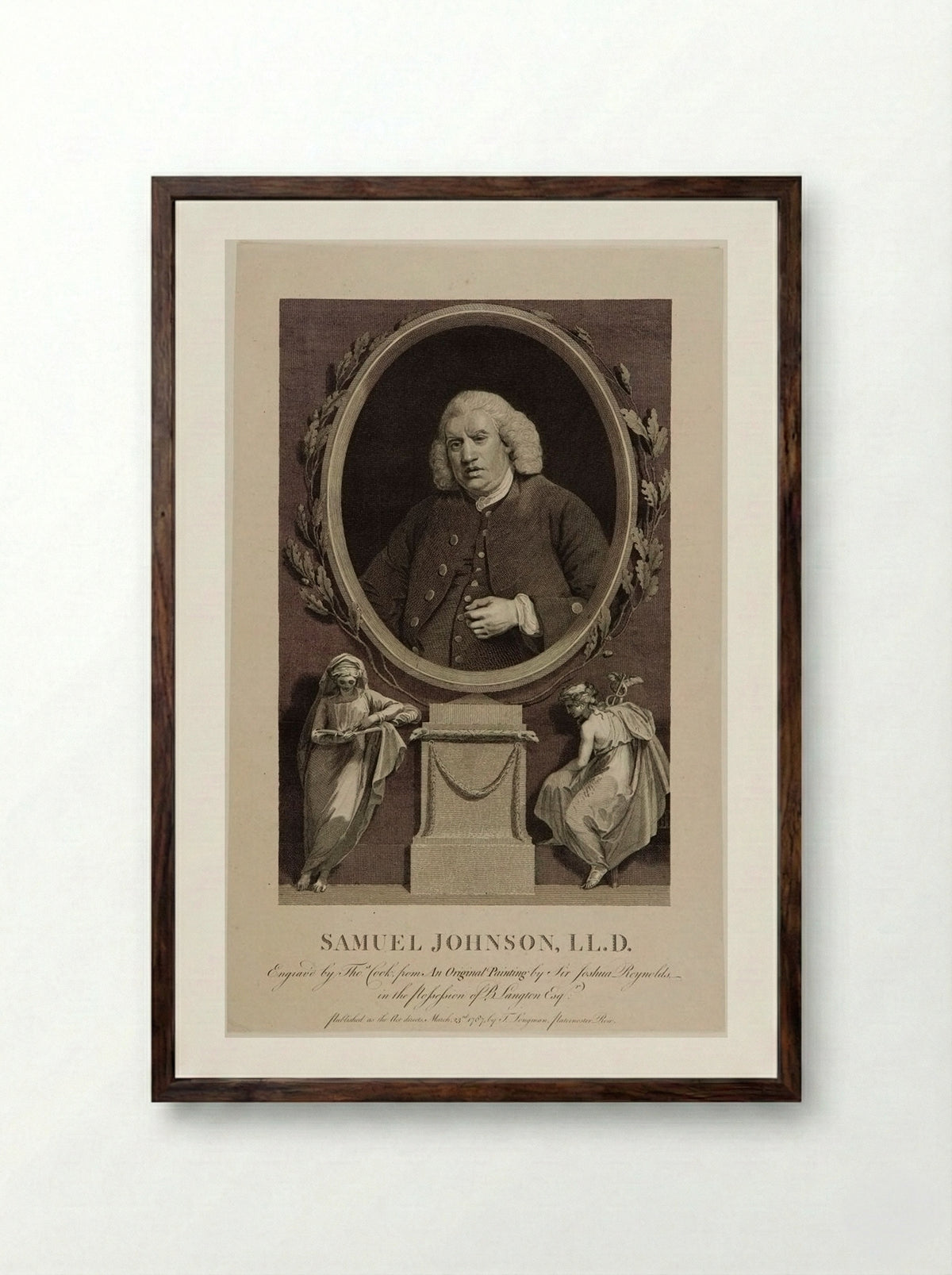 Samuel Johnson, LL.D. - Thomas Cook - Framed Print Dark Wood