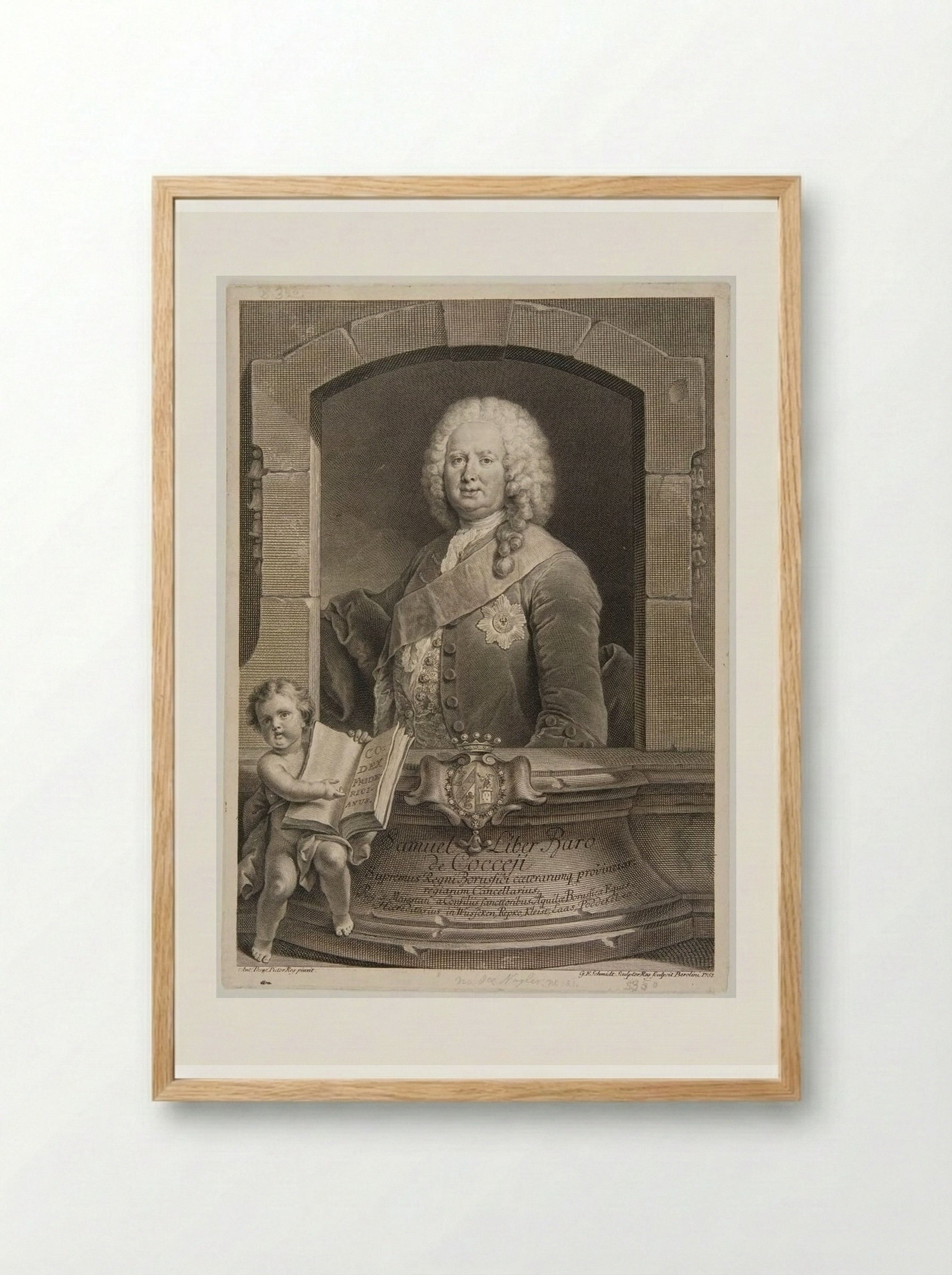 Samuel von Cocceji - Georg Friedrich Schmidt - Framed Print Wood