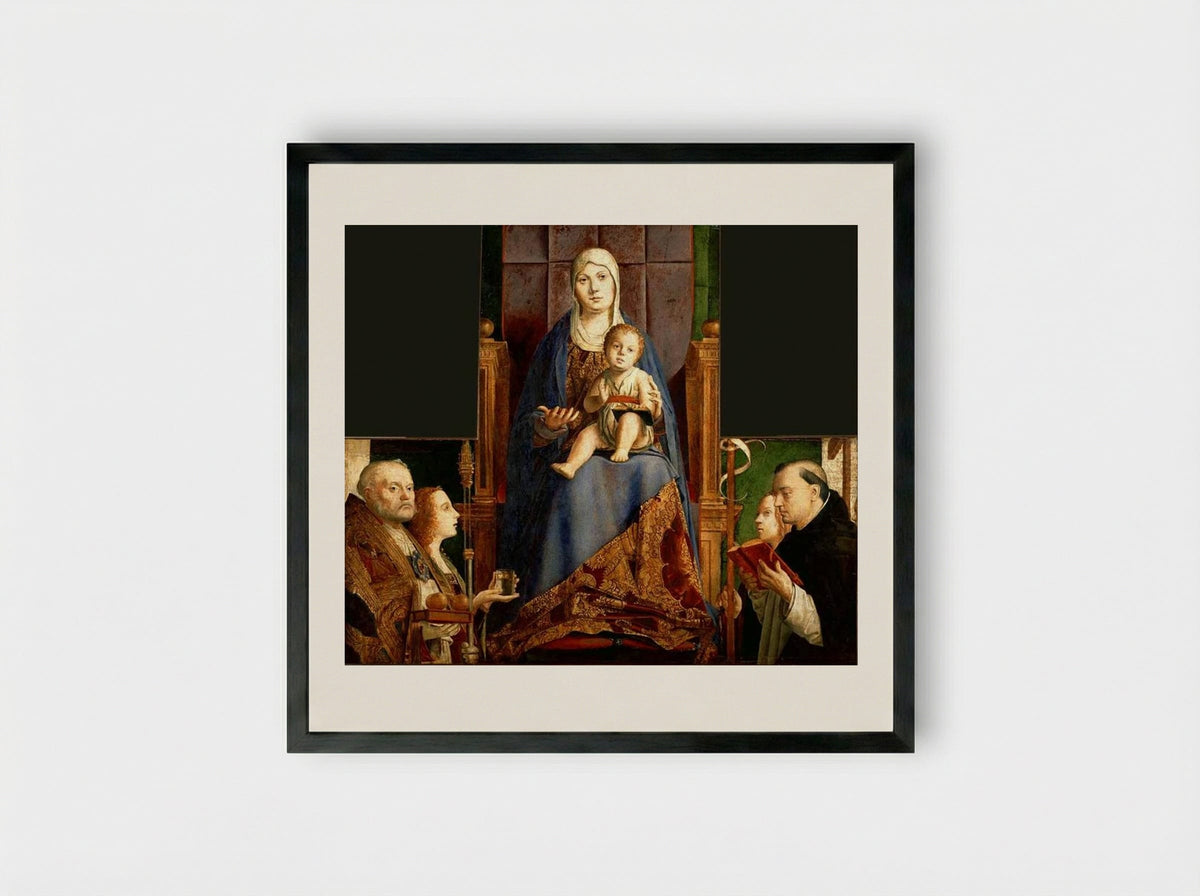 San Cassiano Altarpiece - Antonello da Messina - Framed Print Black