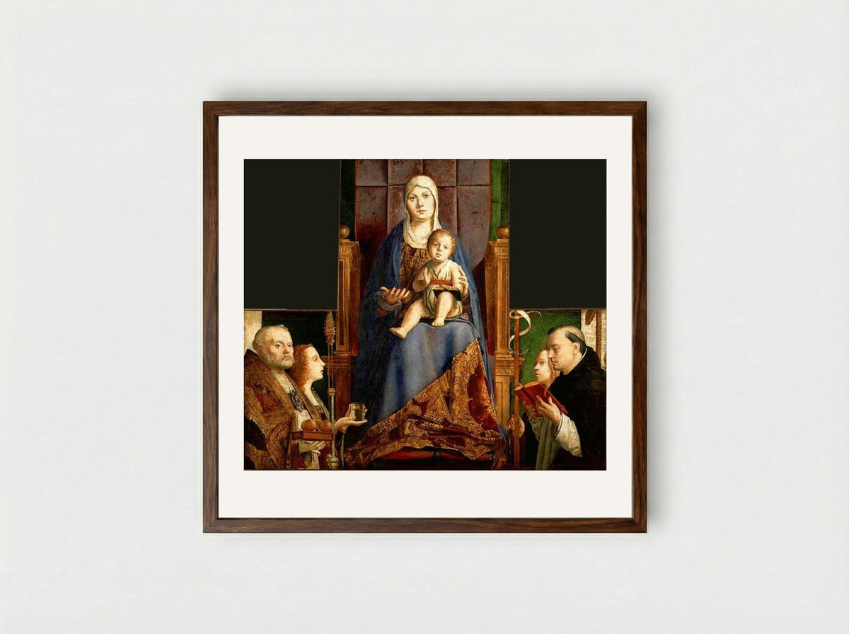 San Cassiano Altarpiece - Antonello da Messina - Framed Print Dark Wood