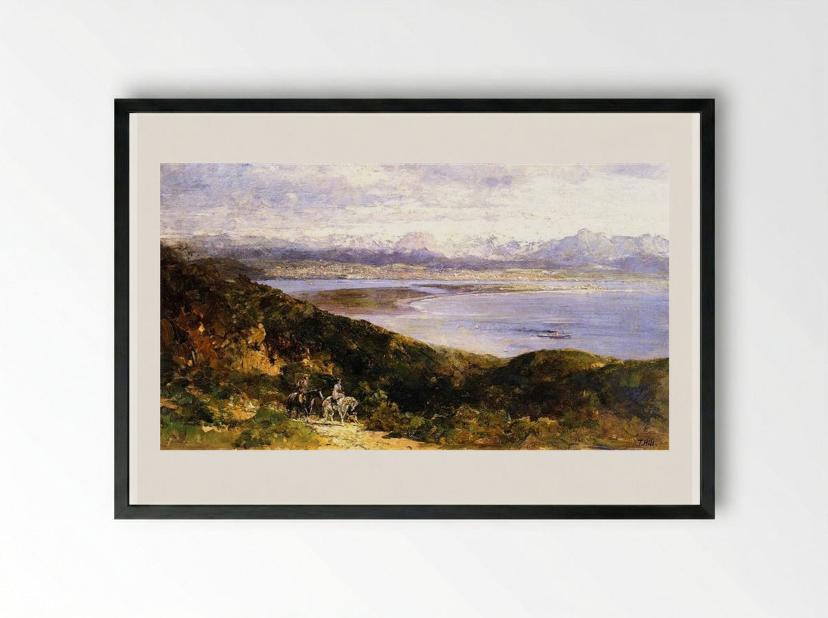 San Diego Bay from Point Loma - Thomas Hill - Framed Print Black