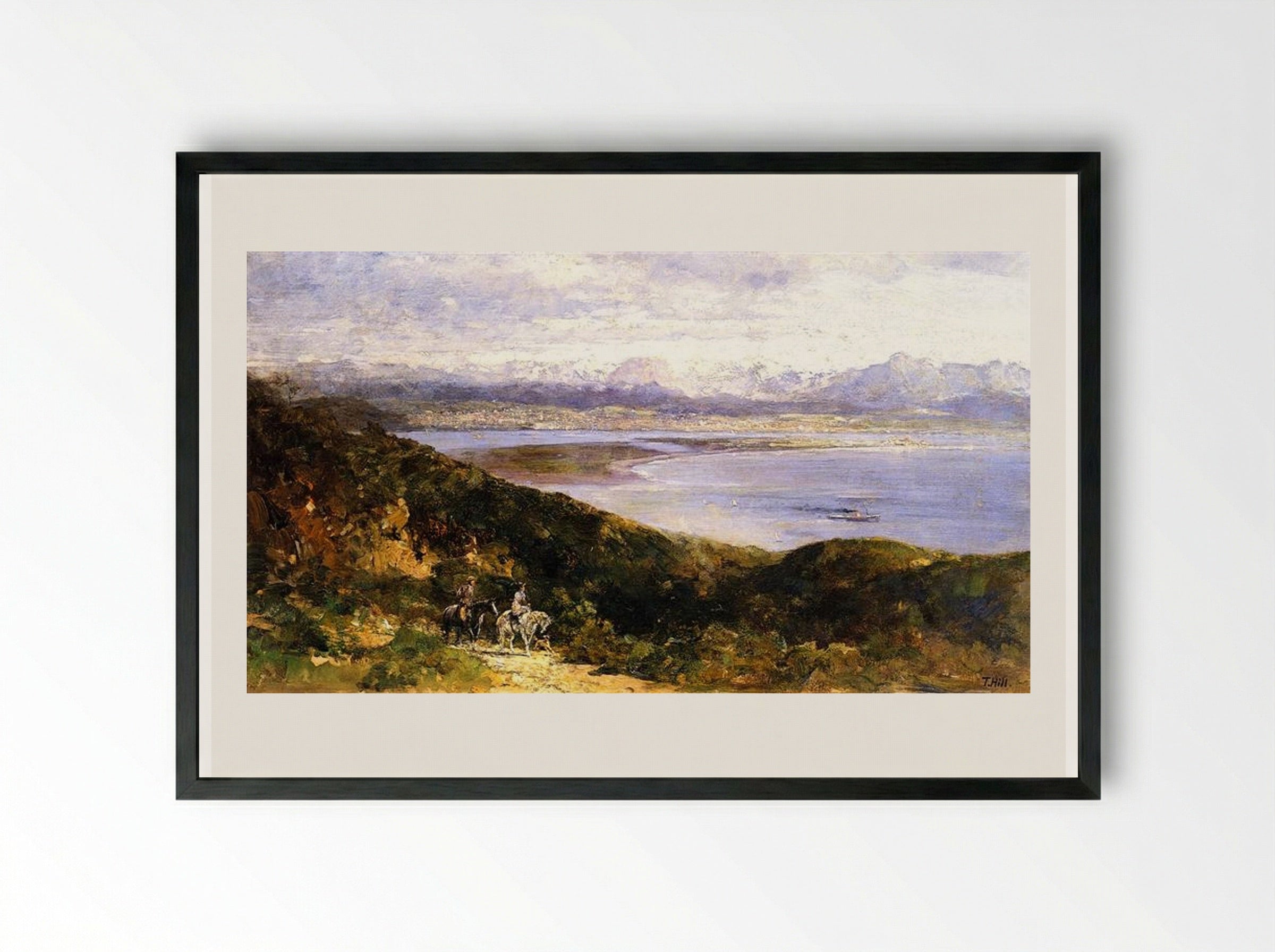 San Diego Bay from Point Loma - Thomas Hill - Framed Print Black