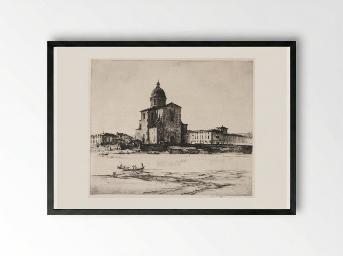San Frediano in Cestello, Florence - Muirhead Bone - Framed Print Black