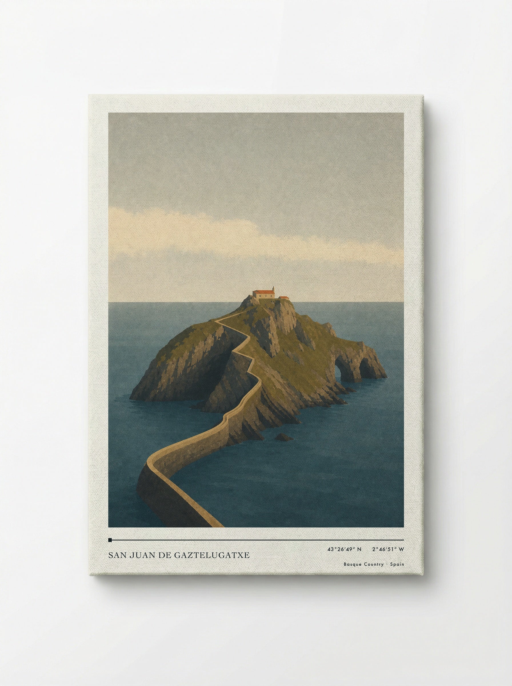 San Juan de Gaztelugatxe Travel Poster Artwork - Canvas