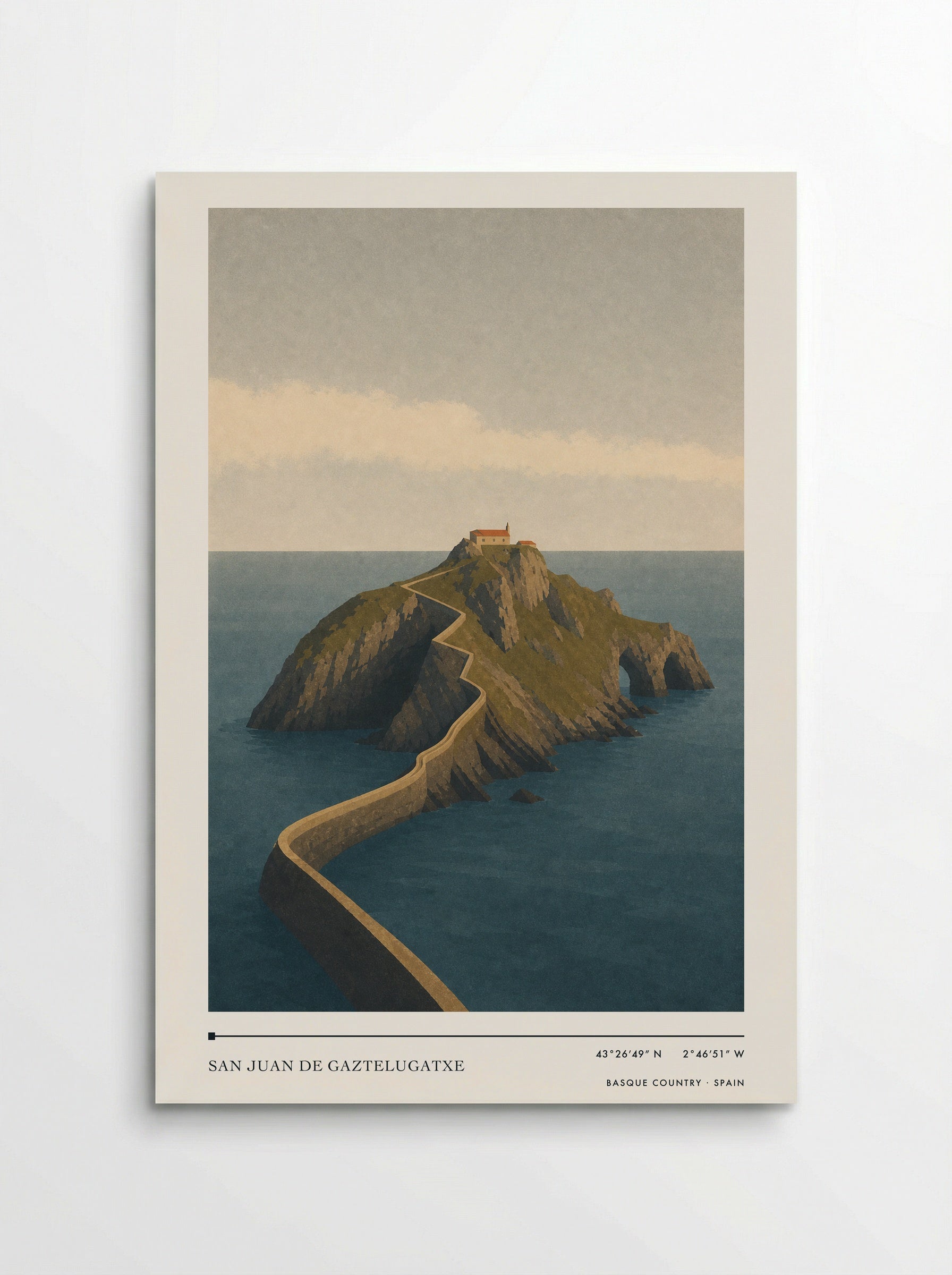 San Juan de Gaztelugatxe Travel Poster Artwork - Poster