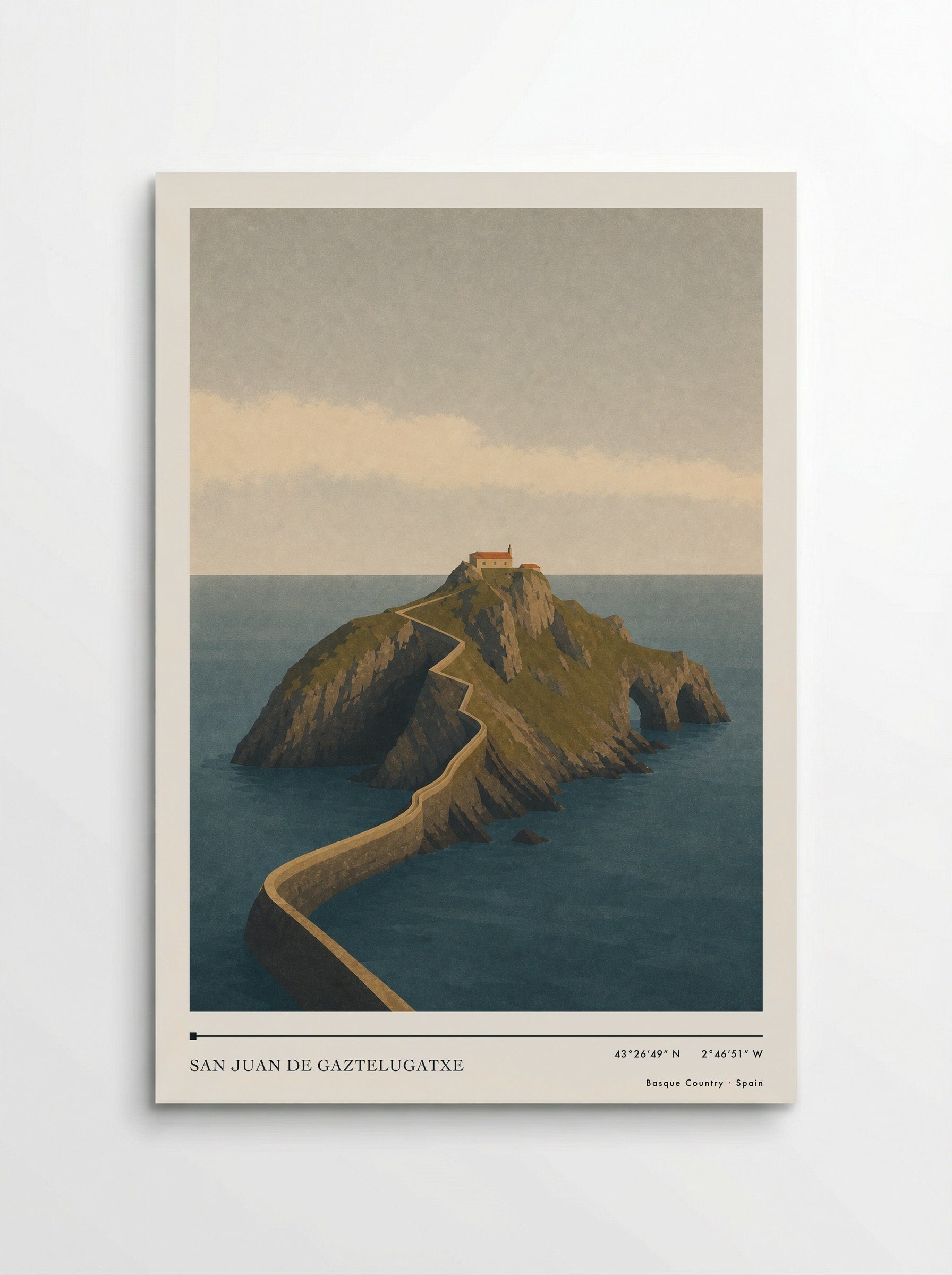 San Juan de Gaztelugatxe Travel Poster Artwork - Poster