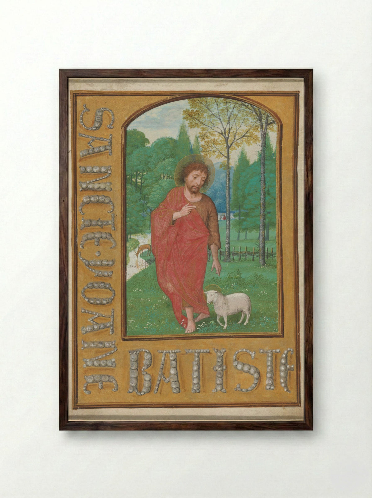 Sancte Joane Batiste - Simon Bening - Framed Print Dark Wood