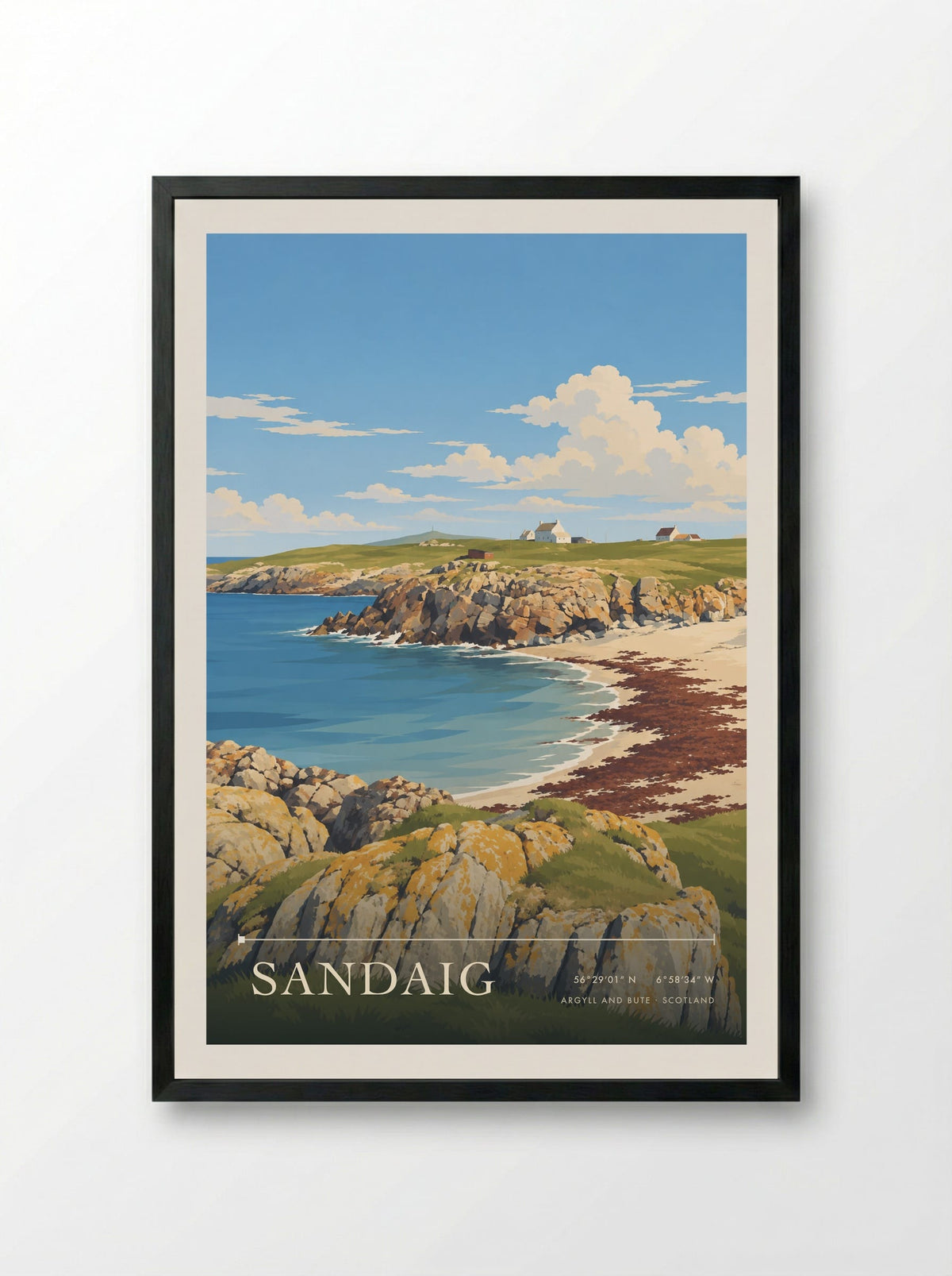 Sandaig, Argyll and Bute | Travel Poster - Framed Print Black