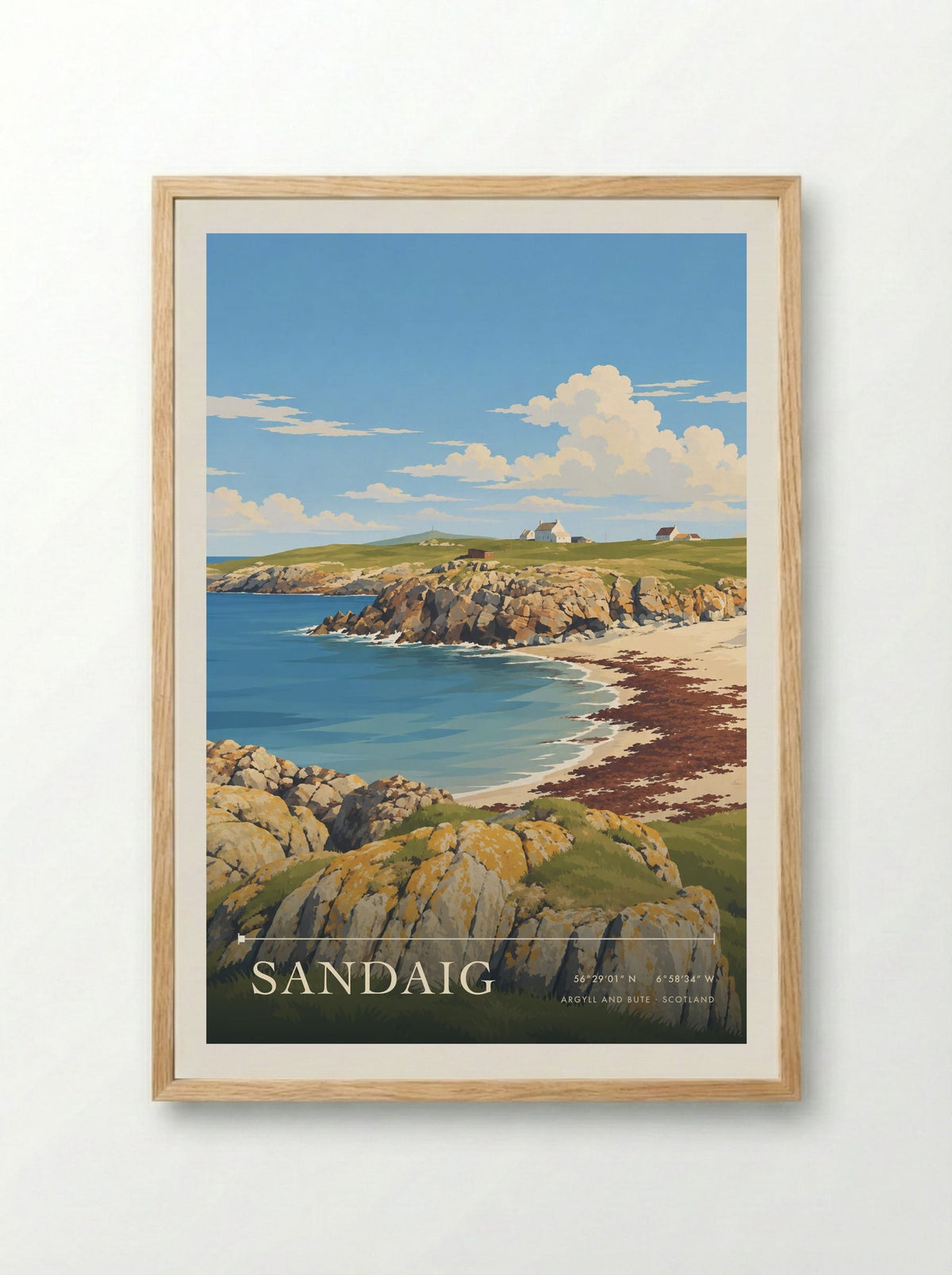 Sandaig, Argyll and Bute | Travel Poster - Framed Print Wood