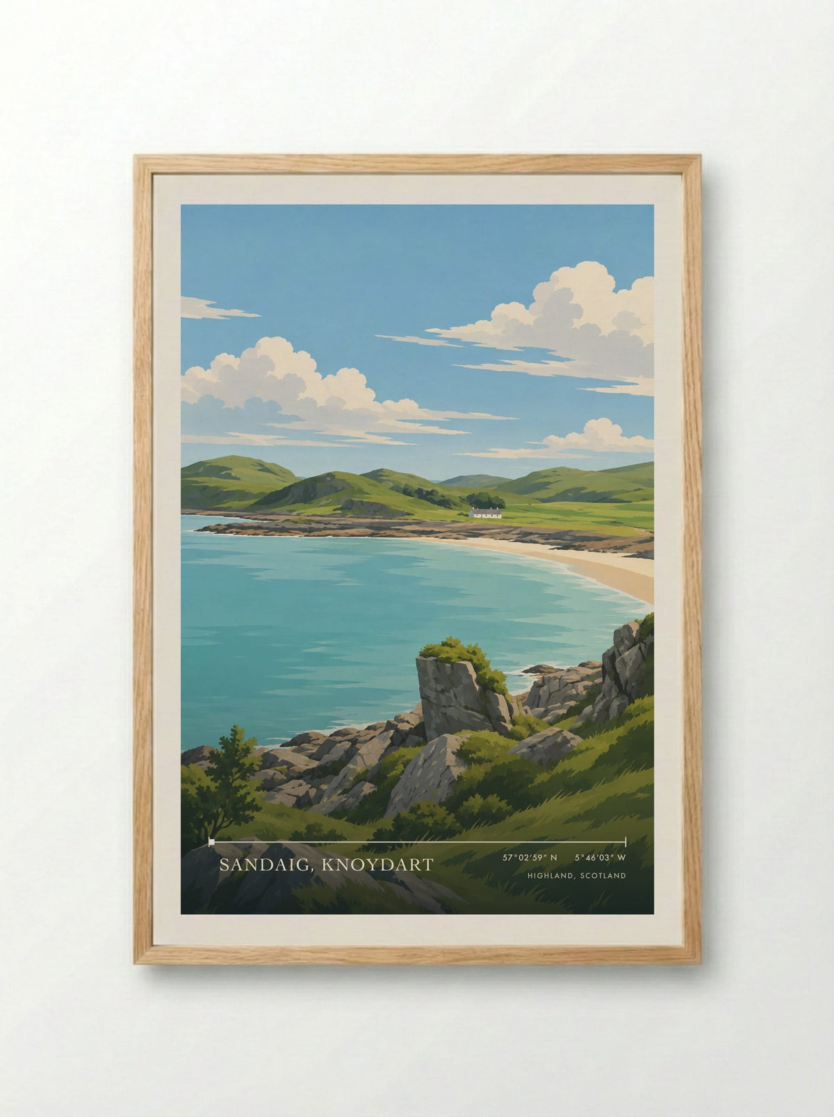 Sandaig, Knoydart, Highland, Scotland | Travel Poster - Framed Print Wood