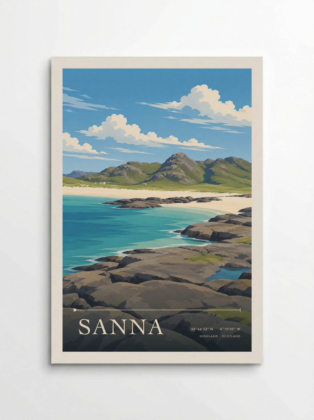 Sanna, Highland travel poster print
